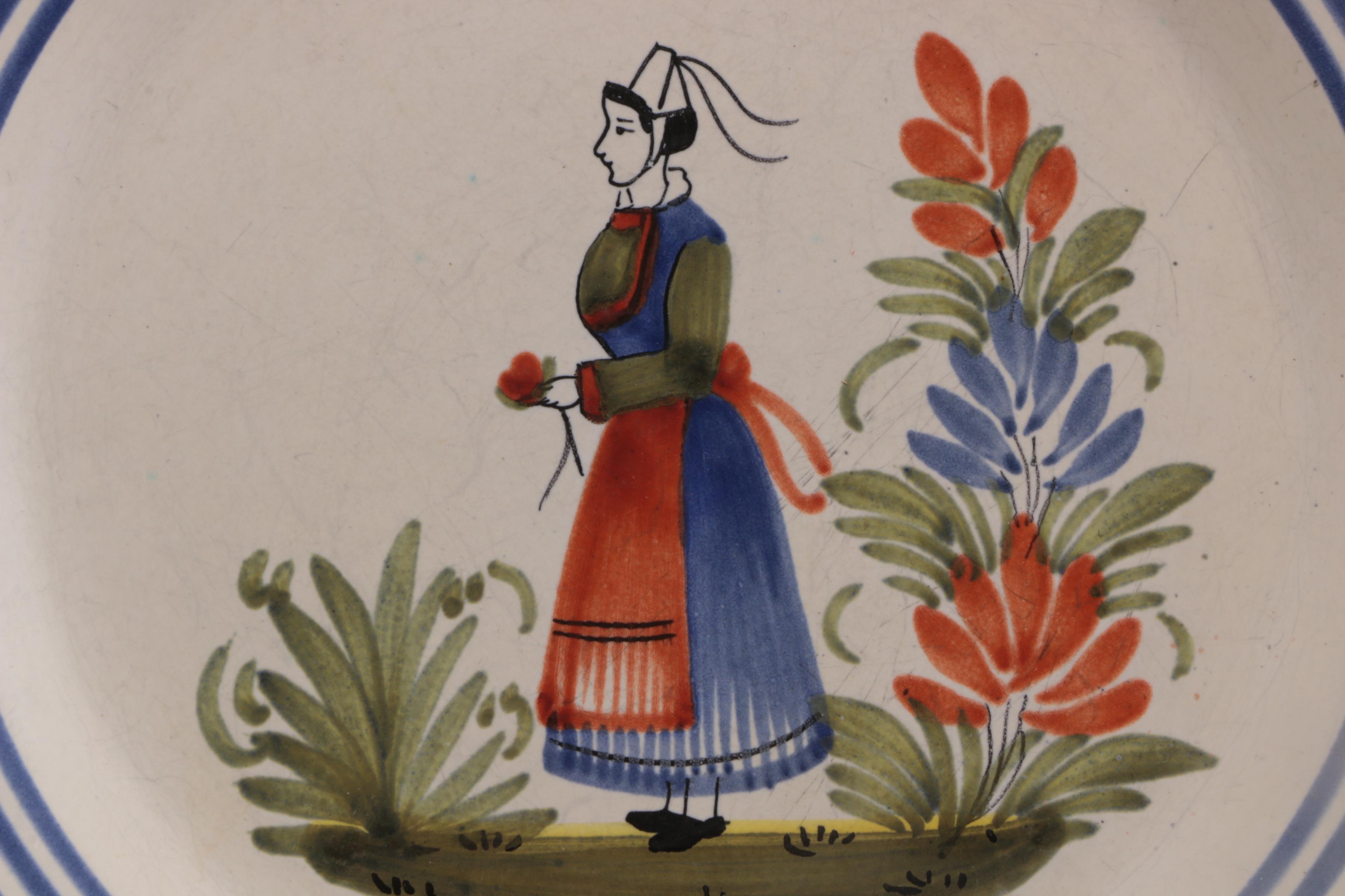 Henriot Quimper French Serveware and Tableware Including Tureen