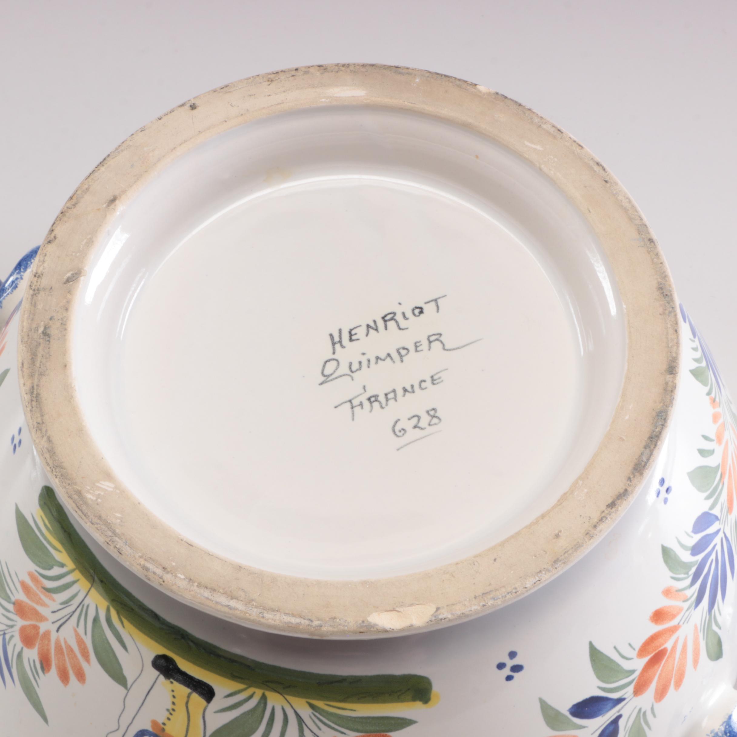 Henriot Quimper French Serveware and Tableware Including Tureen