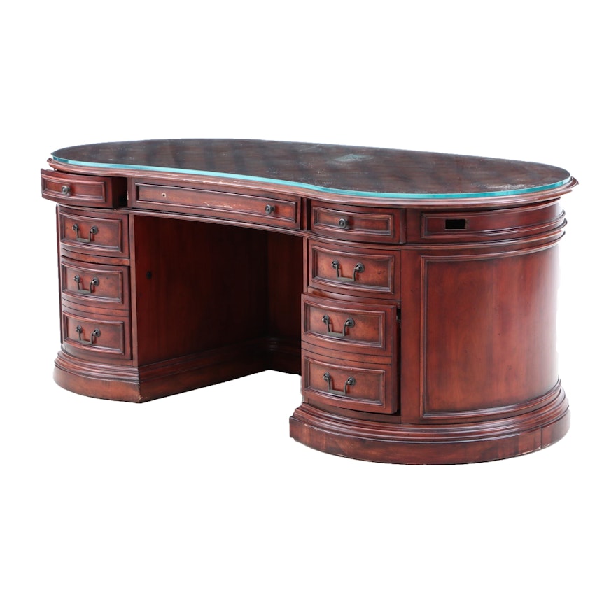 Hooker Furniture, "Seven Seas" Mahogany-Stained Executive's Desk