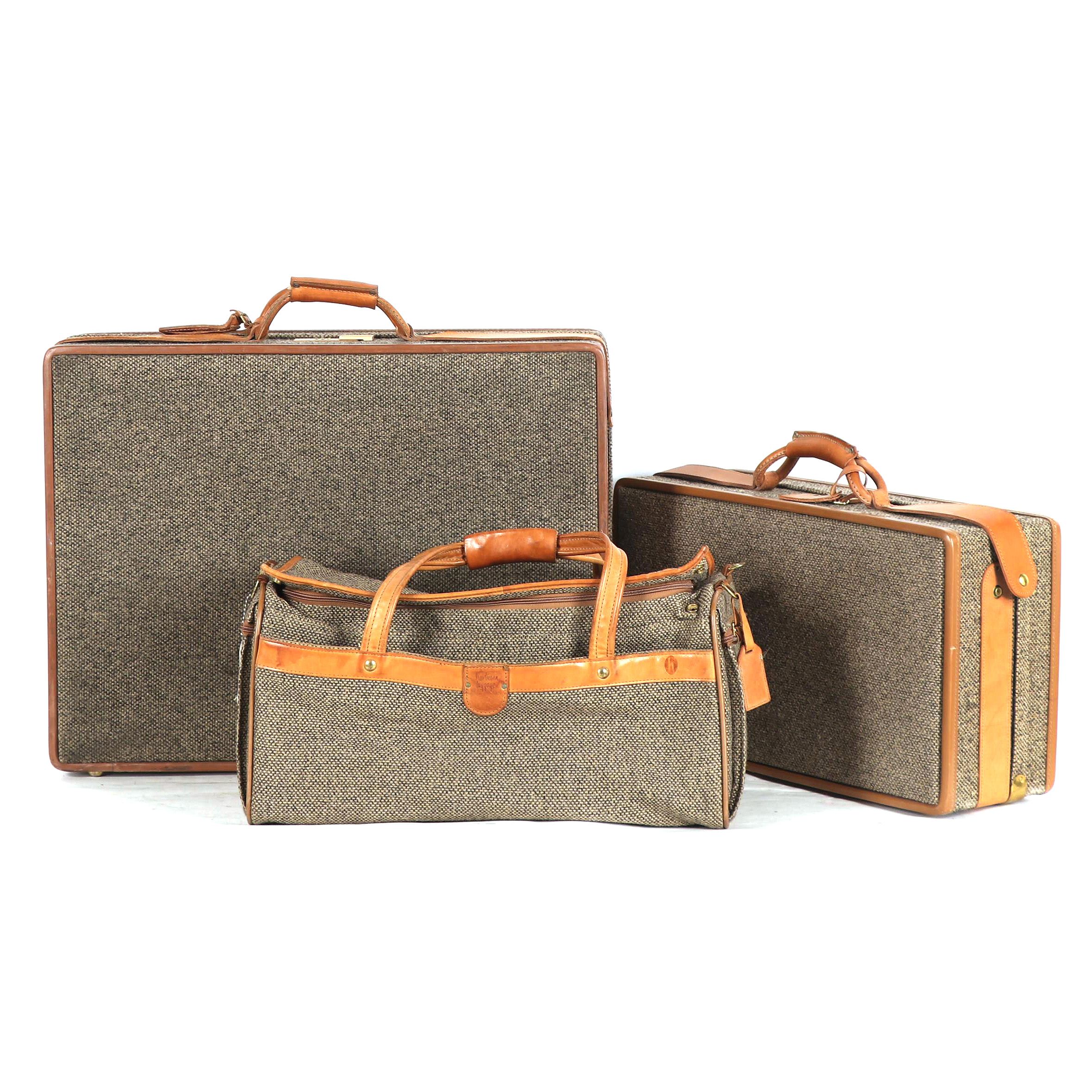 Hartmann Luggage in Tweed and Leather, Vintage
