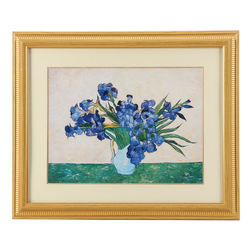 Offset Lithograph After Vincent Van Gogh  "Still Life Vase with Irises"