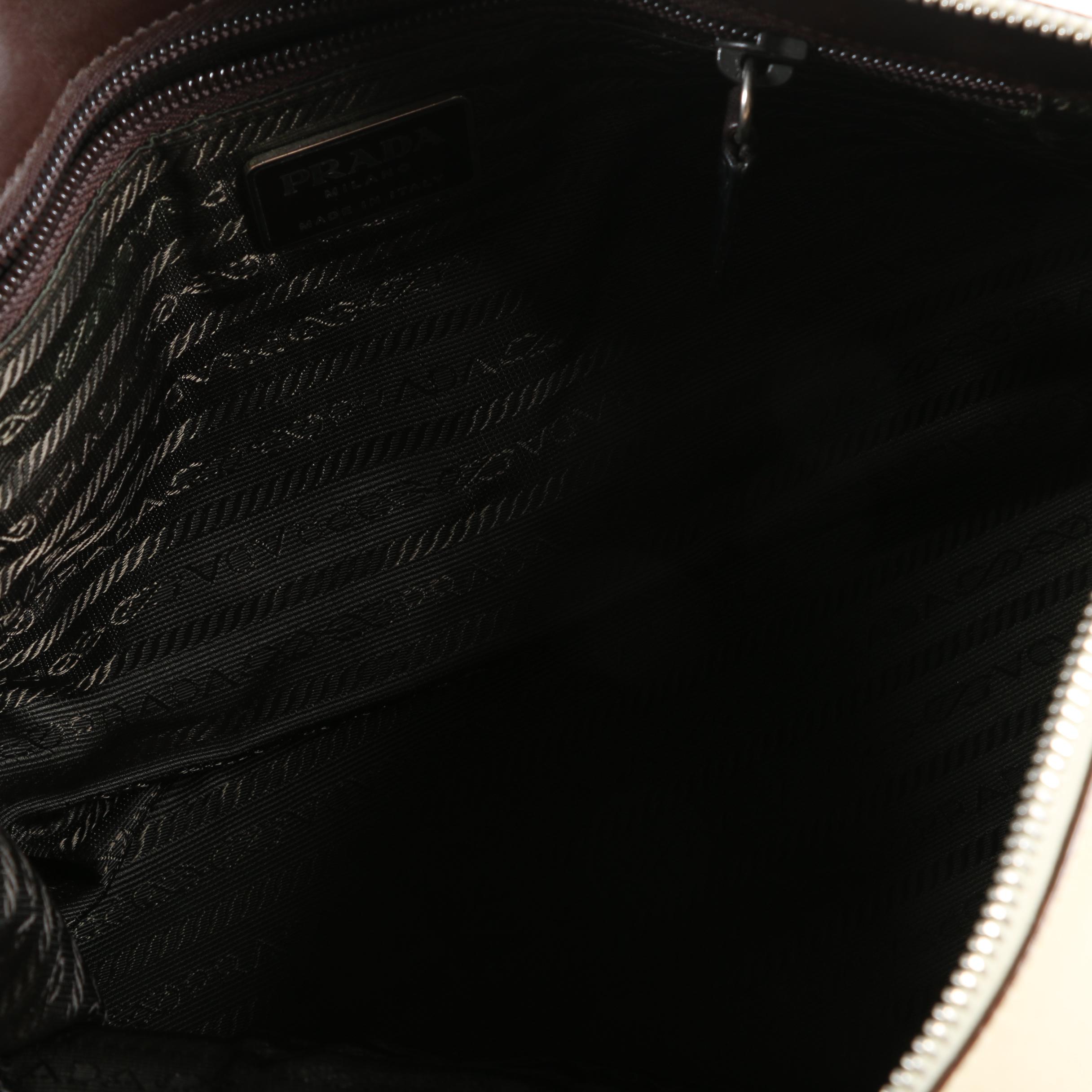 Prada Cream Leather Shoulder Bag