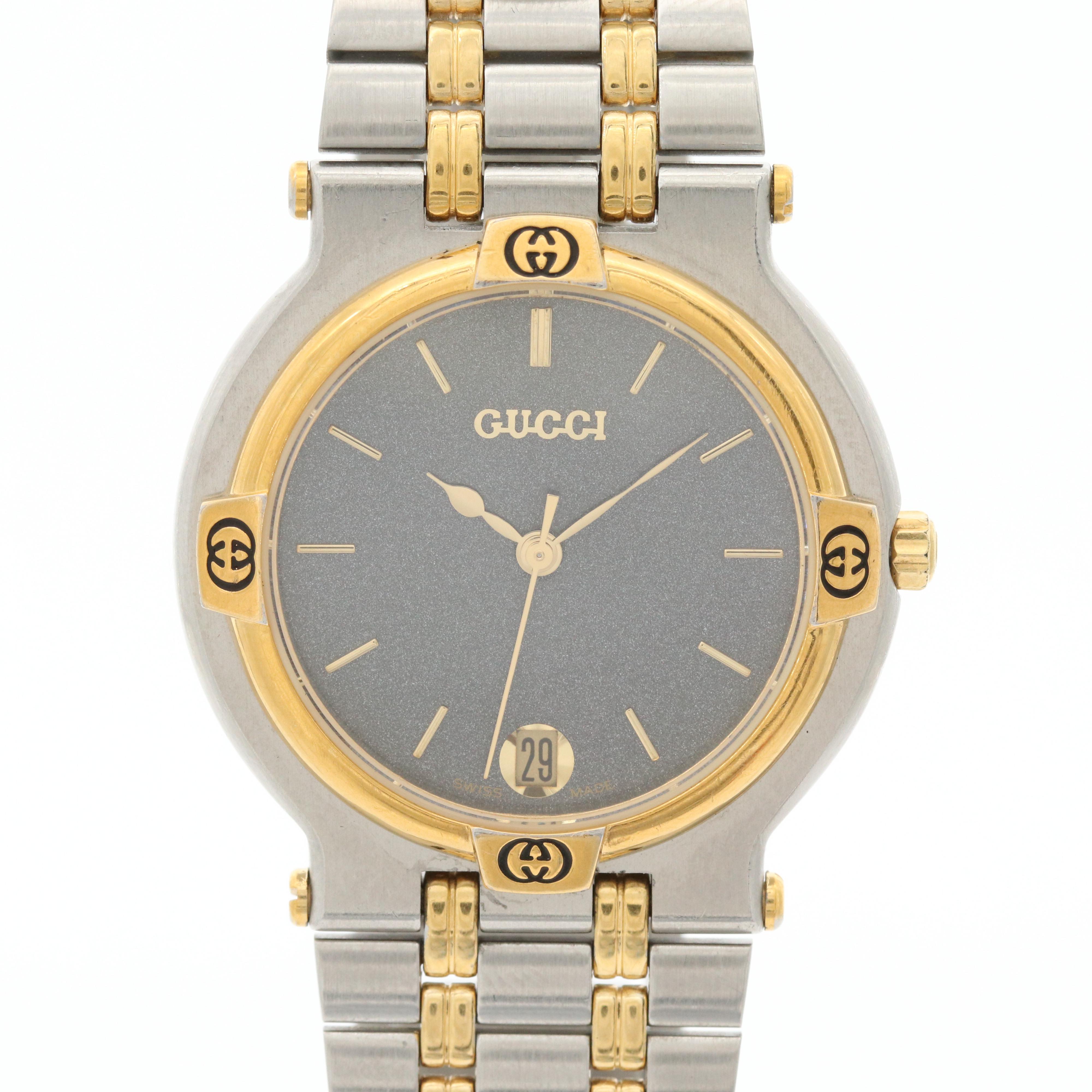 Vintage Gucci 9000 M Two Tone Quartz Watch