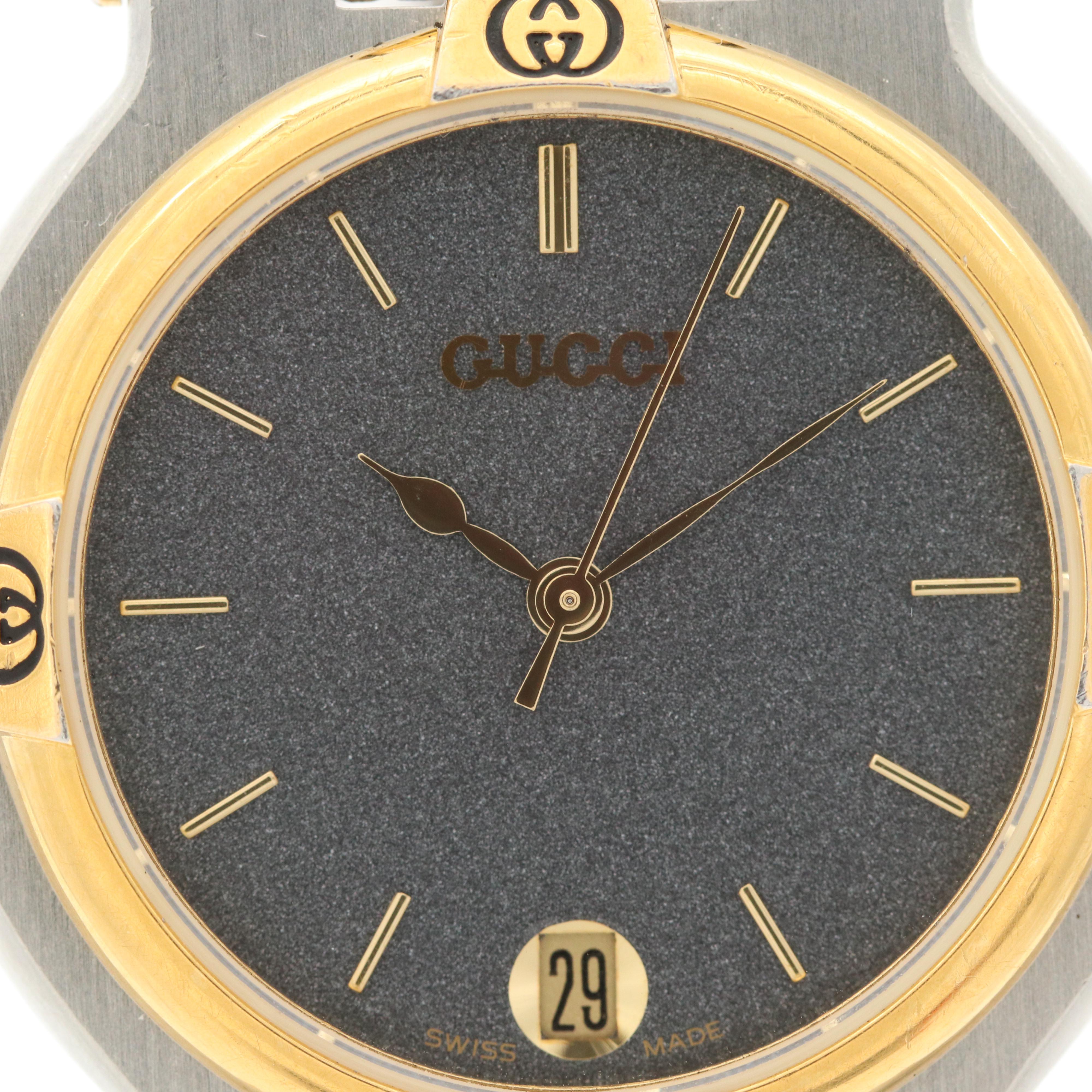 Vintage Gucci 9000 M Two Tone Quartz Watch