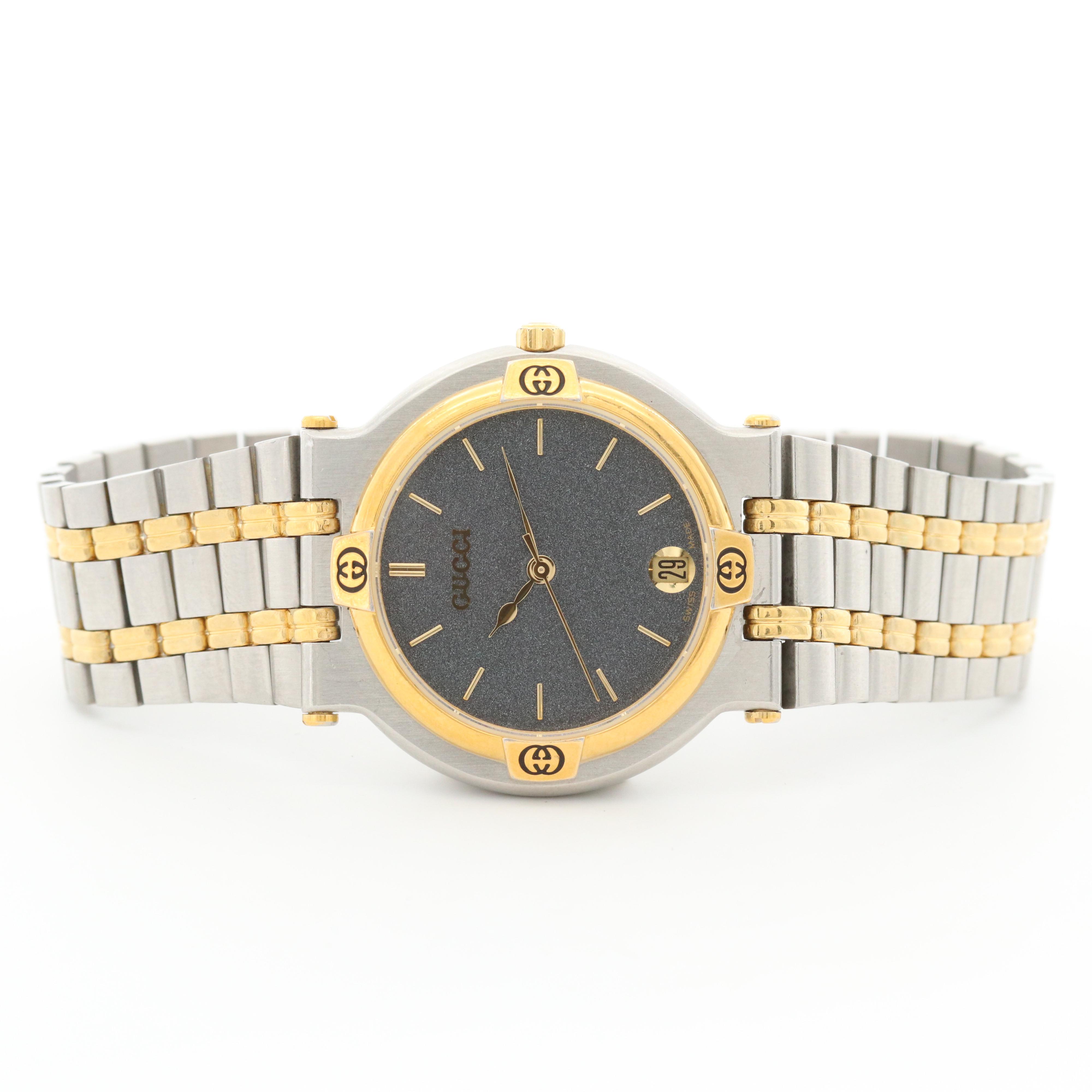 Vintage Gucci 9000 M Two Tone Quartz Watch