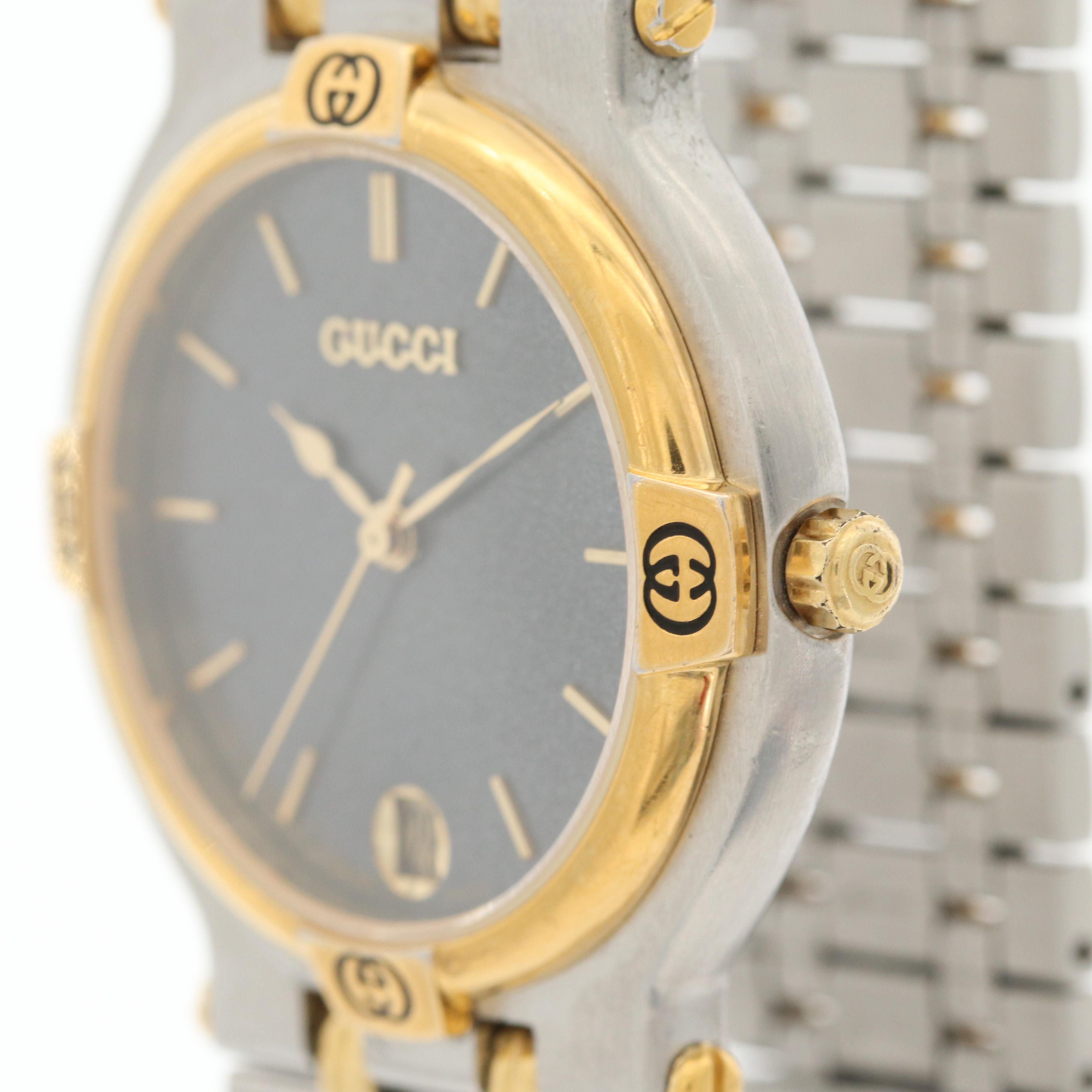 Vintage Gucci 9000 M Two Tone Quartz Watch