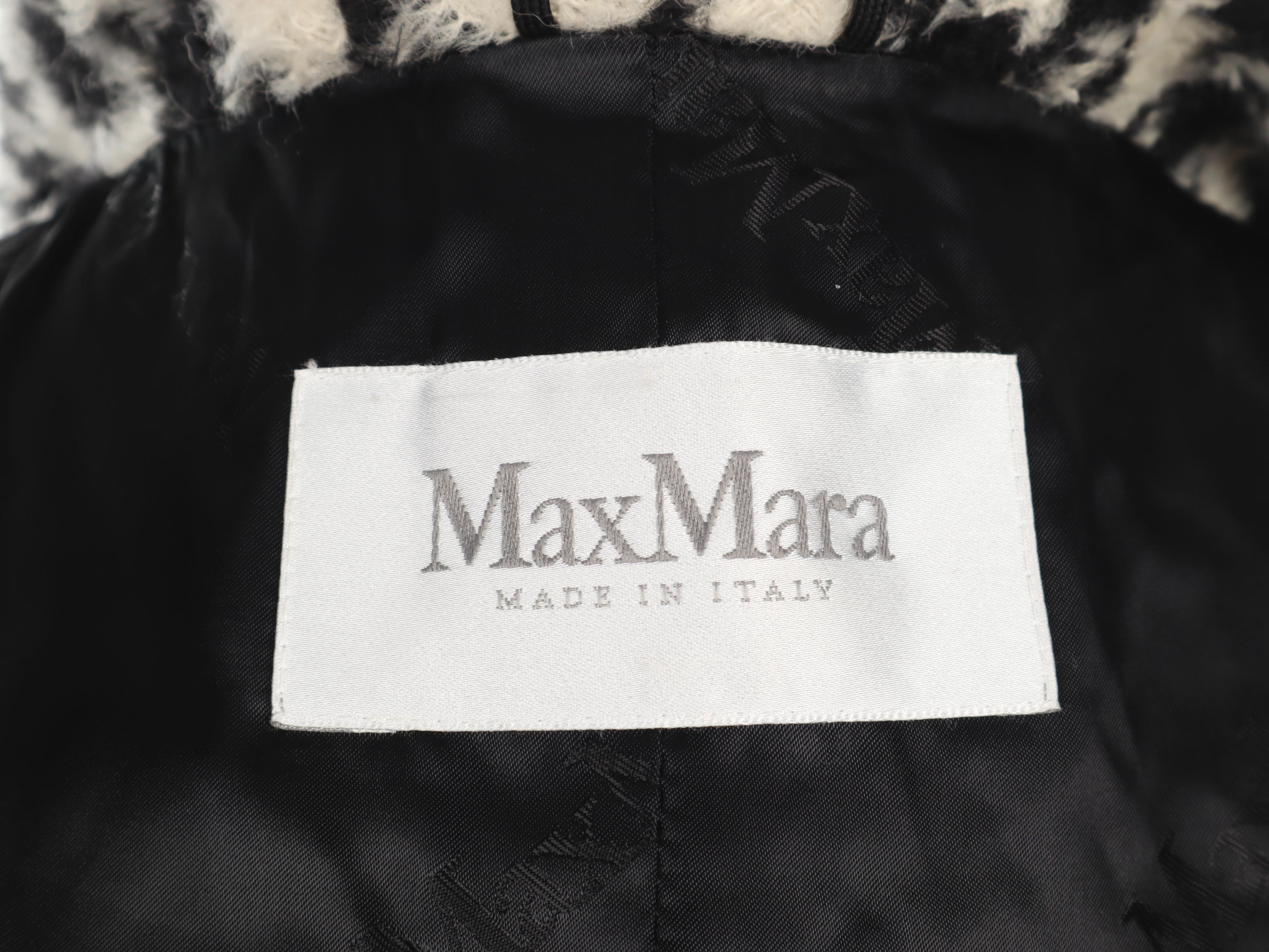 Max Mara Wool and Alpaca Houndstooth Double-Breasted Coat with Tie Belt