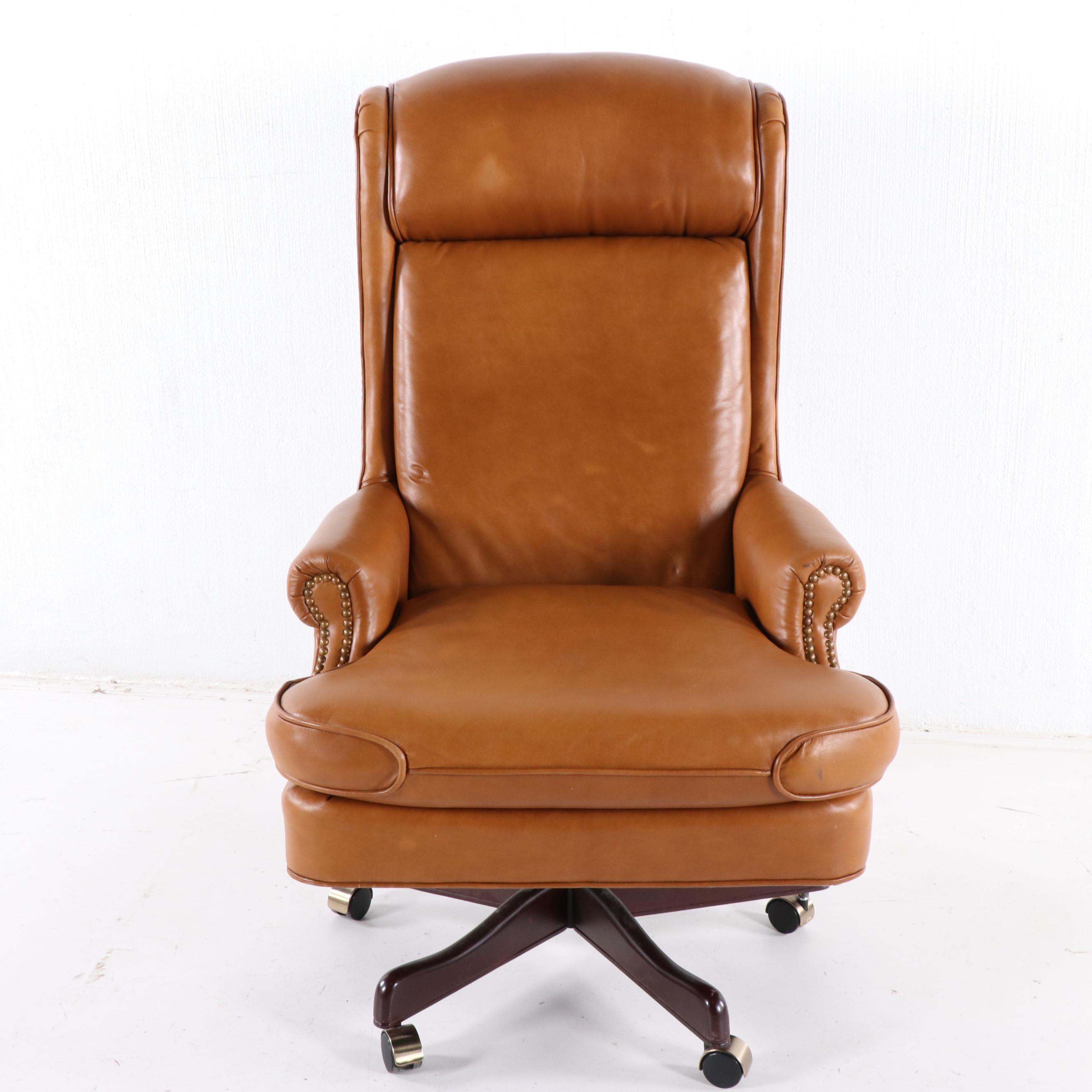 McKinley Leather of Hickory Upholstered Executive Swivel Chair