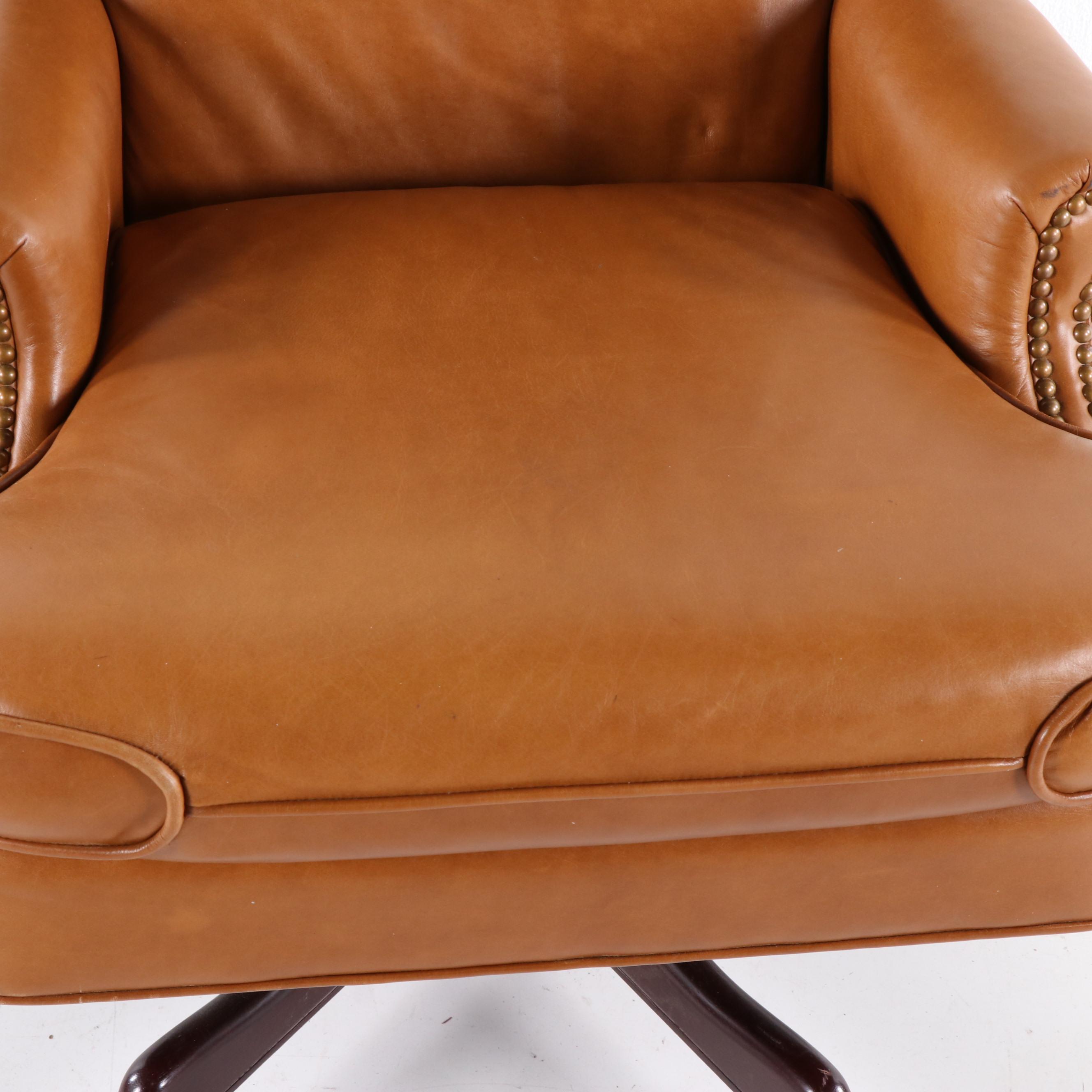 McKinley Leather of Hickory Upholstered Executive Swivel Chair