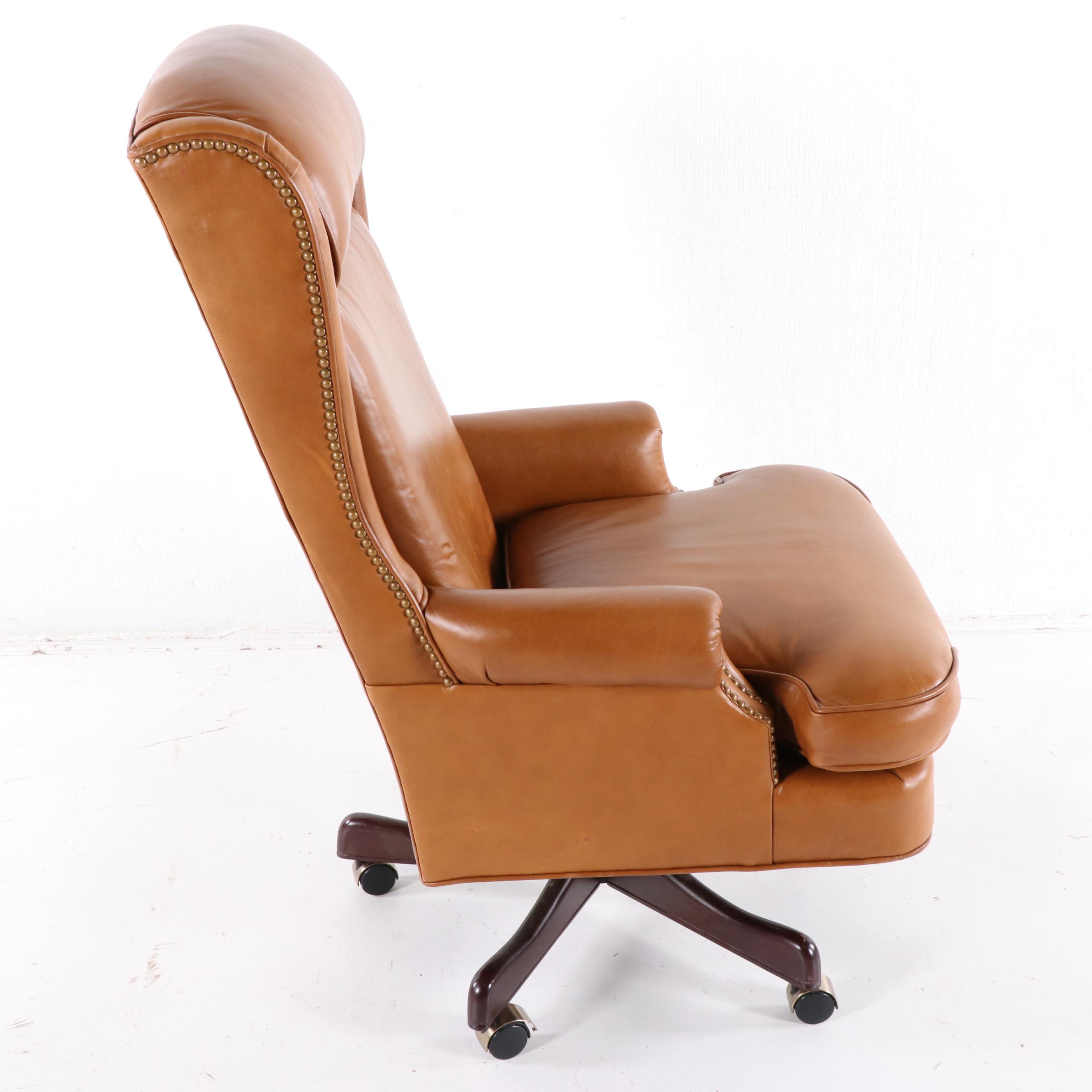 McKinley Leather of Hickory Upholstered Executive Swivel Chair