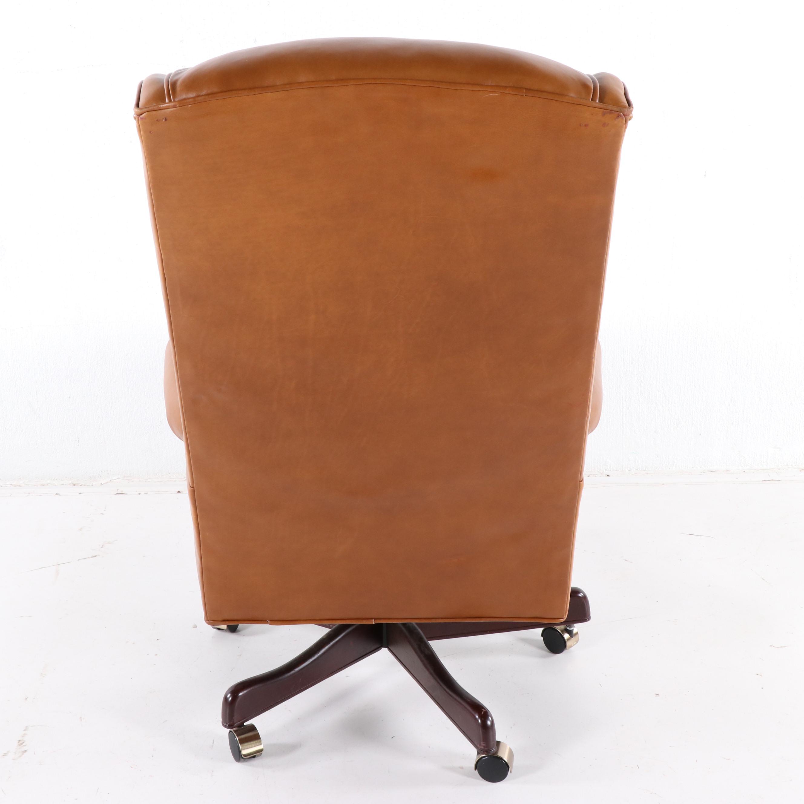 McKinley Leather of Hickory Upholstered Executive Swivel Chair