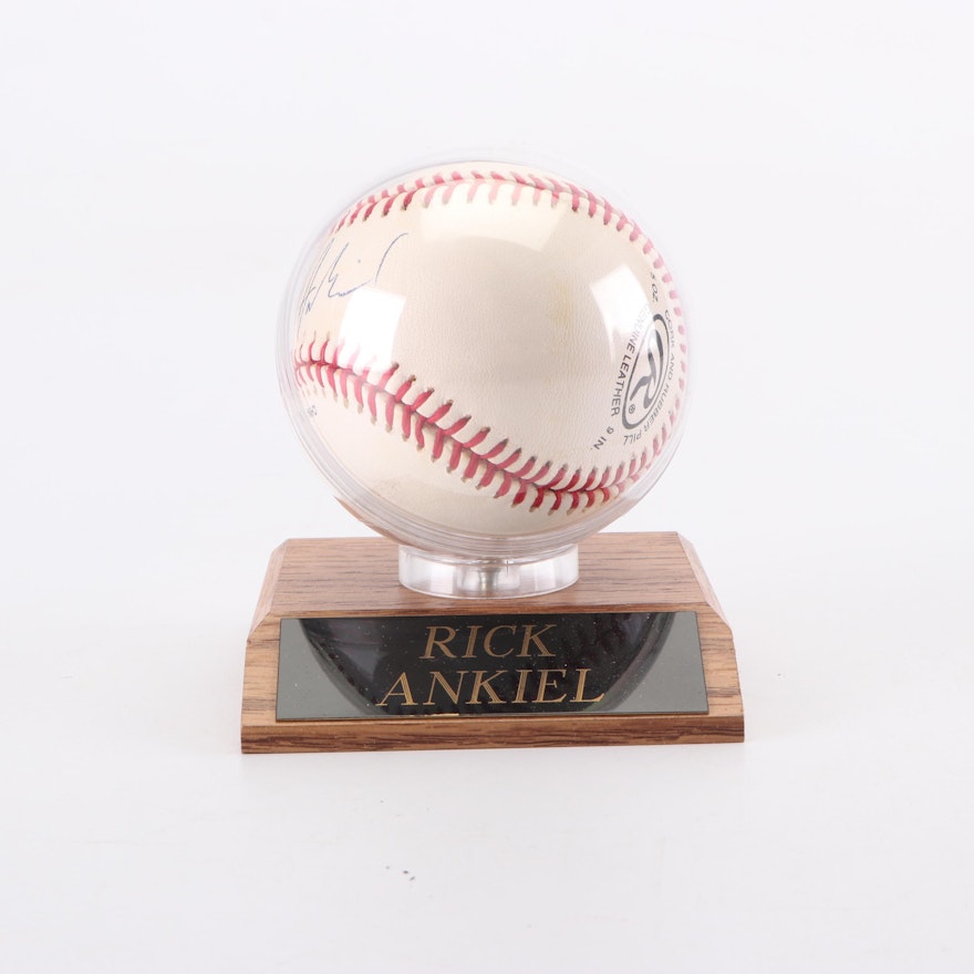 Rick Ankiel Autographed Baseball in Display