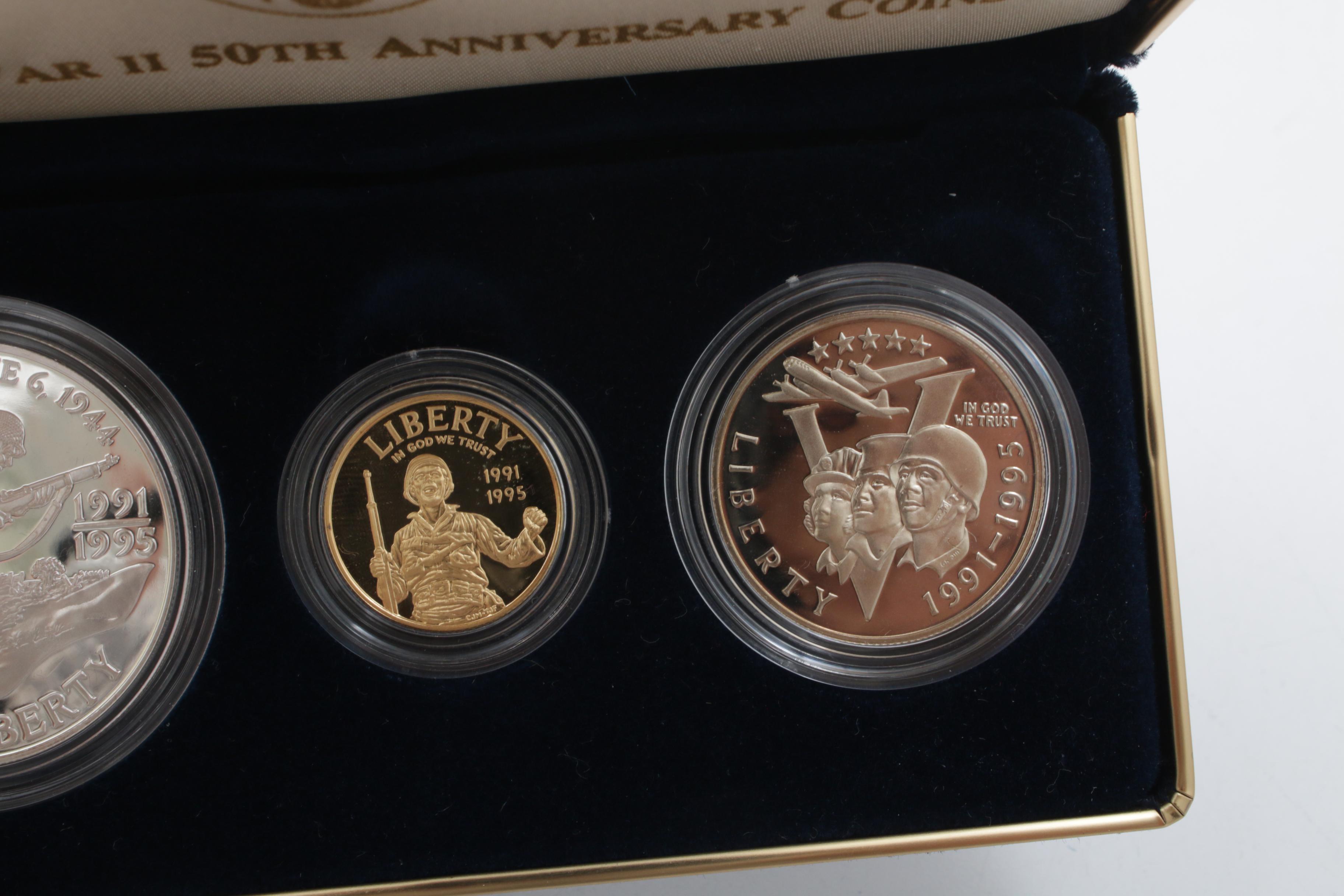 1991-1995 World War II 50th Anniversary Commemorative Coin Proof Set