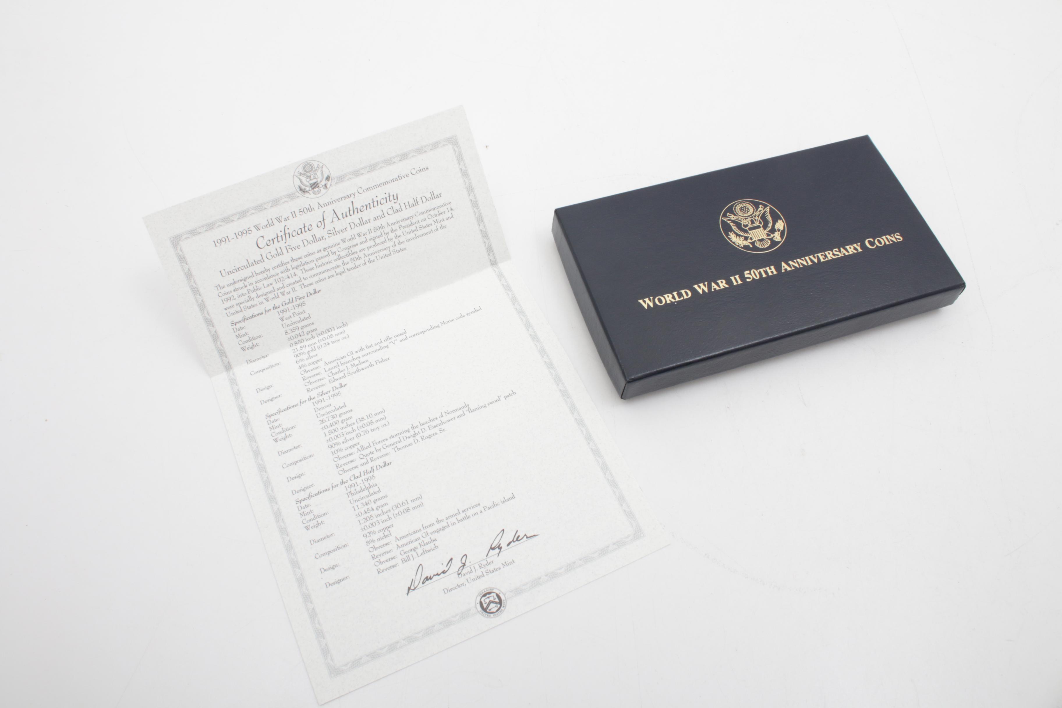 1991-1995 World War II 50th Anniversary Commemorative Coin Proof Set