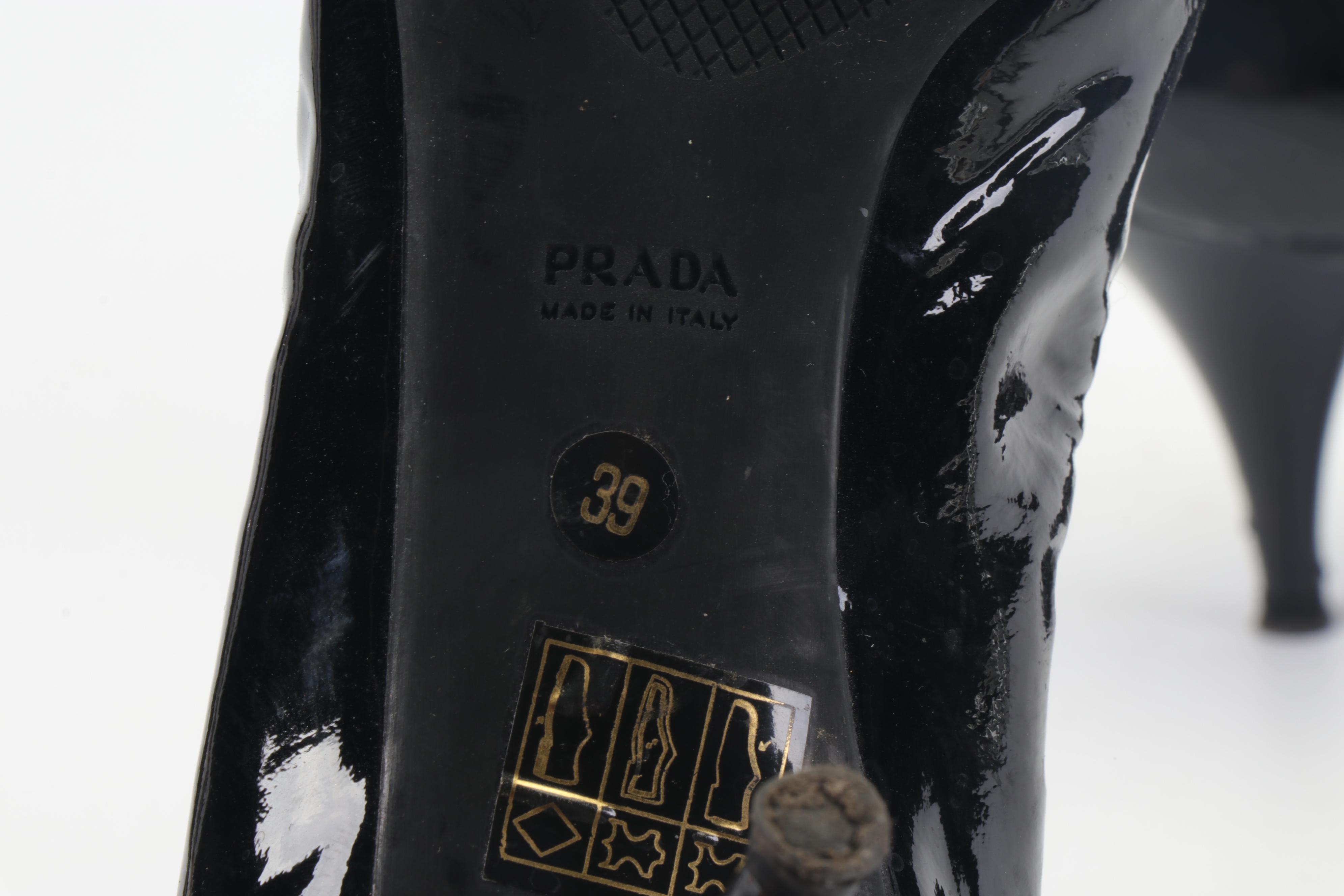 Prada Two-Tone Patent Leather Flats and Black Patent Leather Pumps