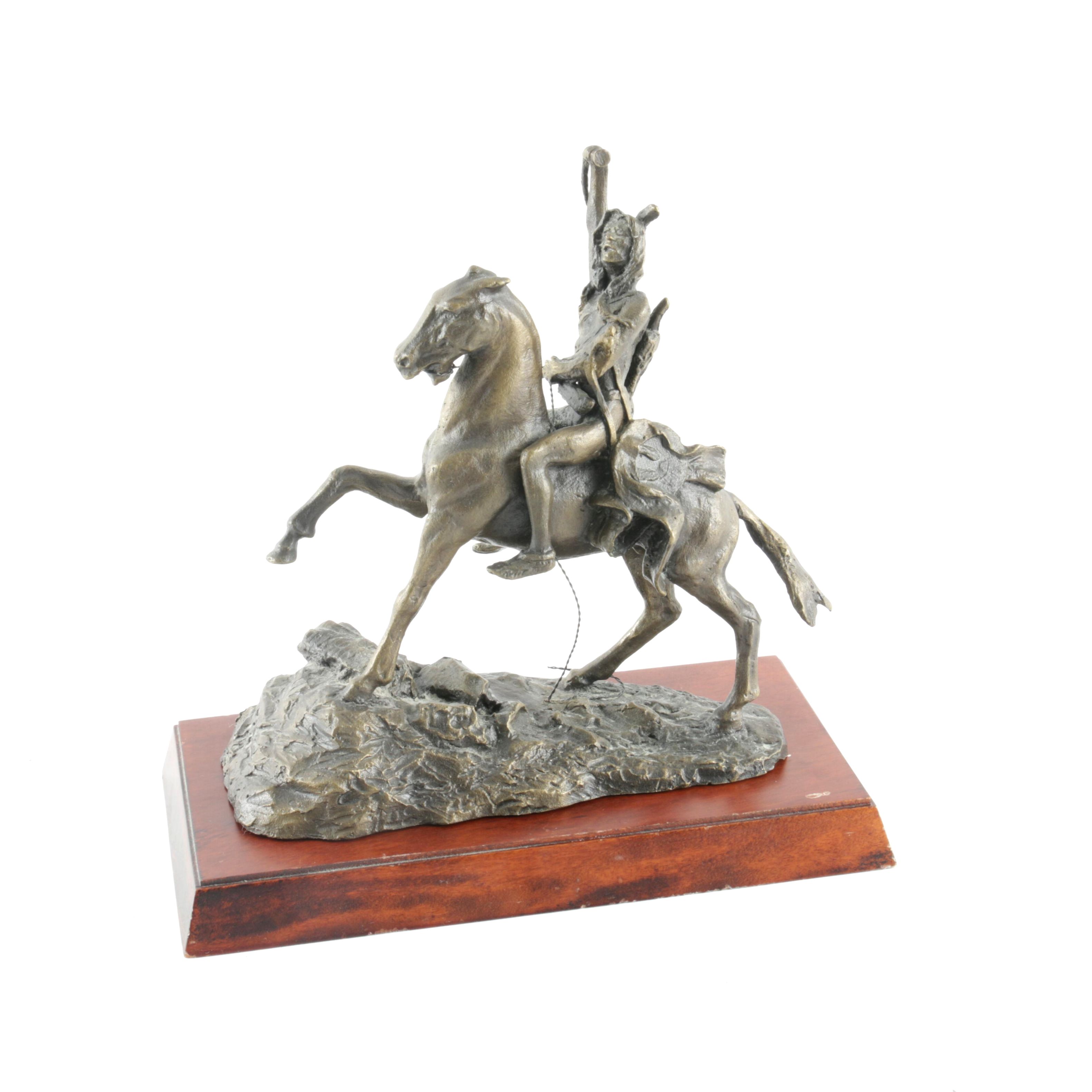 Franklin Mint Reproduction Sculpture After Frederic Remington "The Scalp"