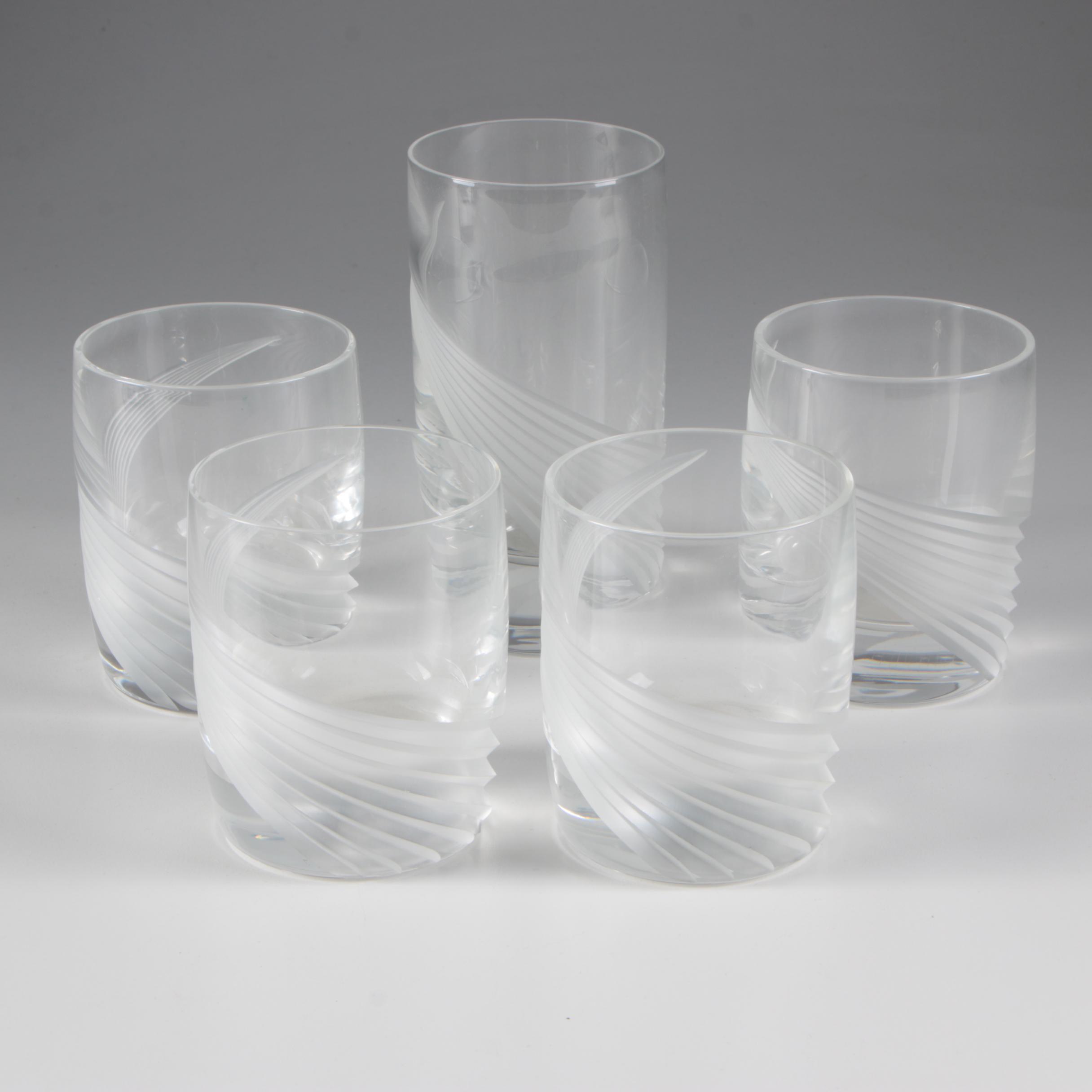 Lenox "Windswept" Double Old Fashioned and Highball Glasses, 1986–2010