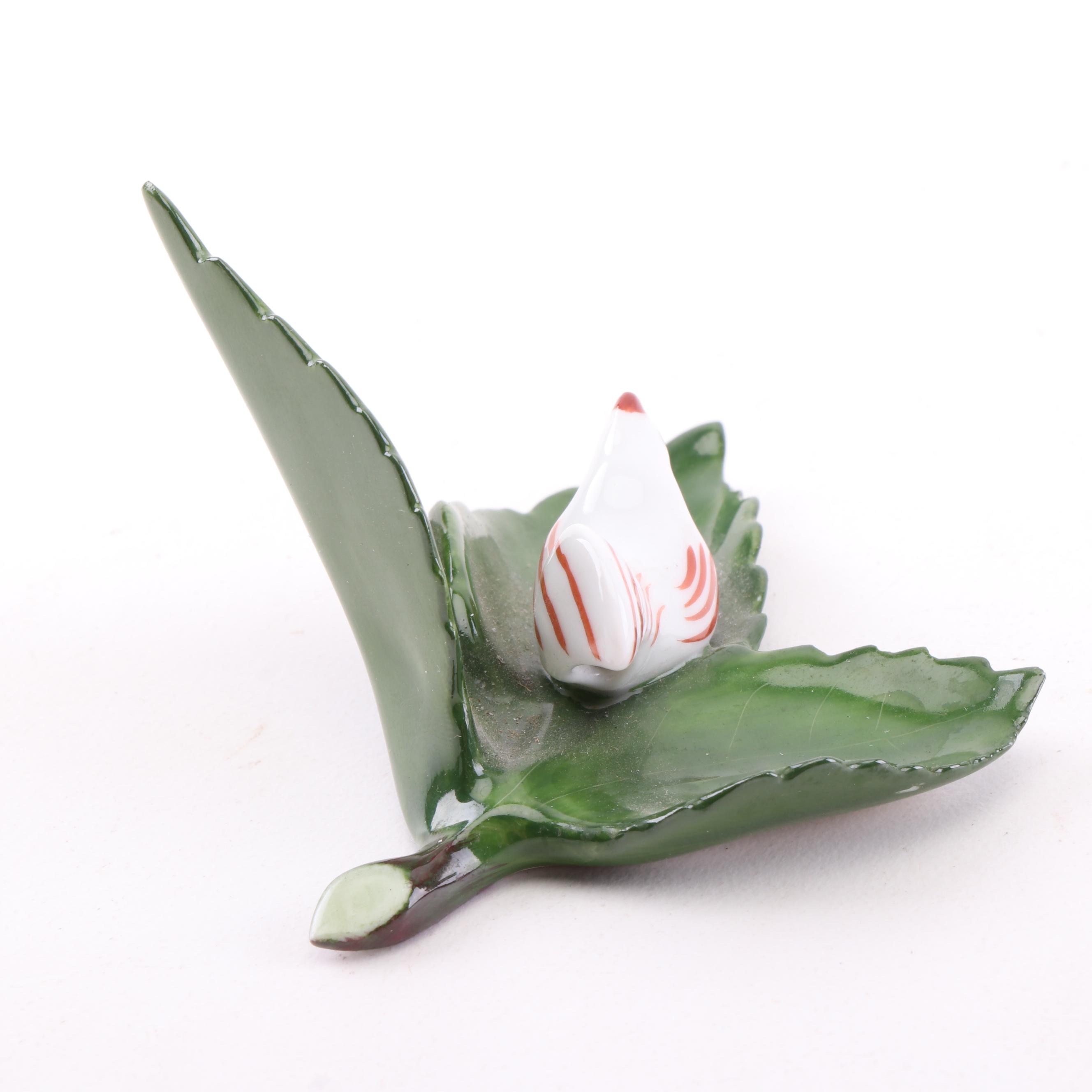 Herend Hungary Hand-Painted Porcelain Placecard Holders
