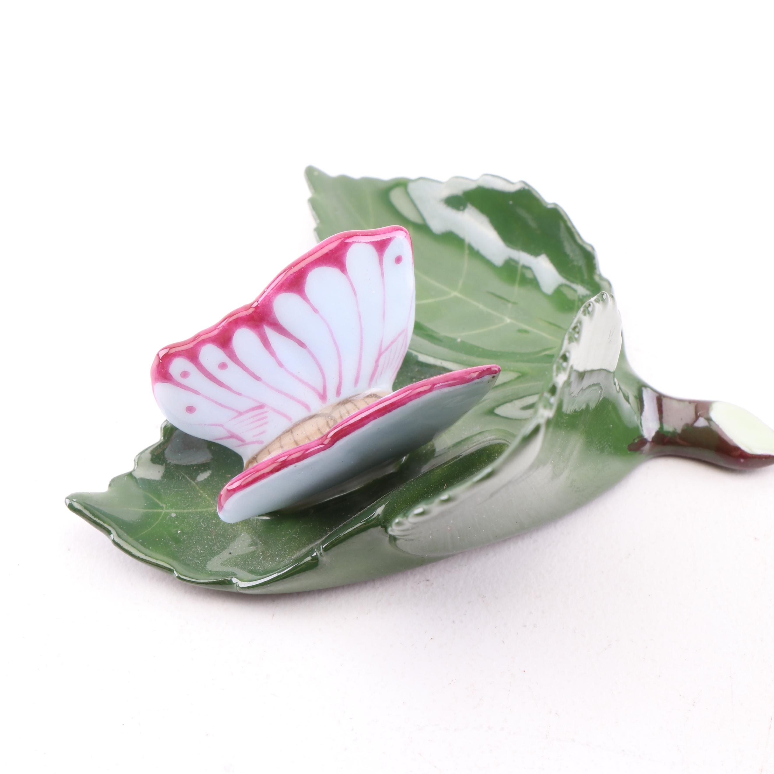 Herend Hungary Hand-Painted Porcelain Placecard Holders