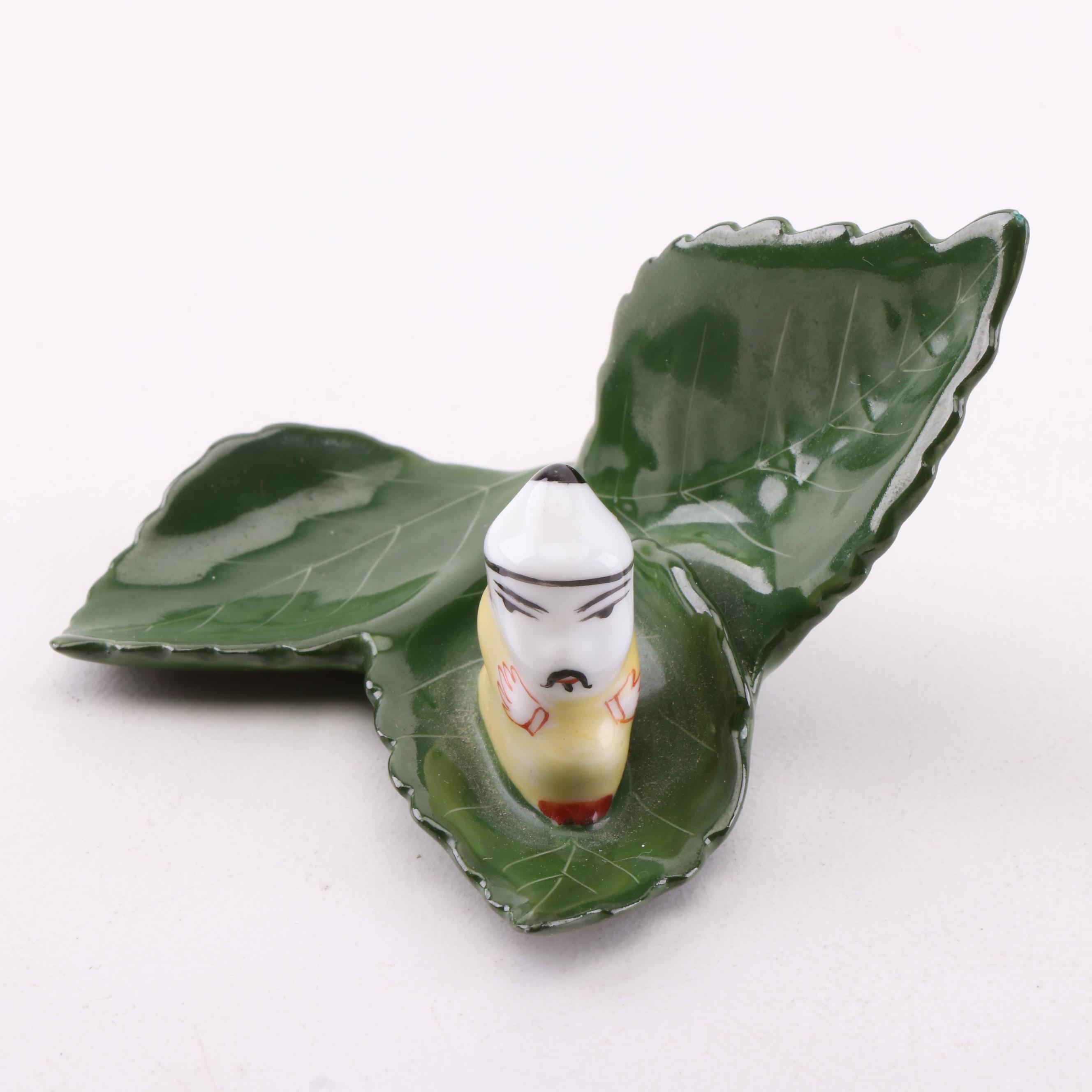 Herend Hungary Hand-Painted Porcelain Placecard Holders