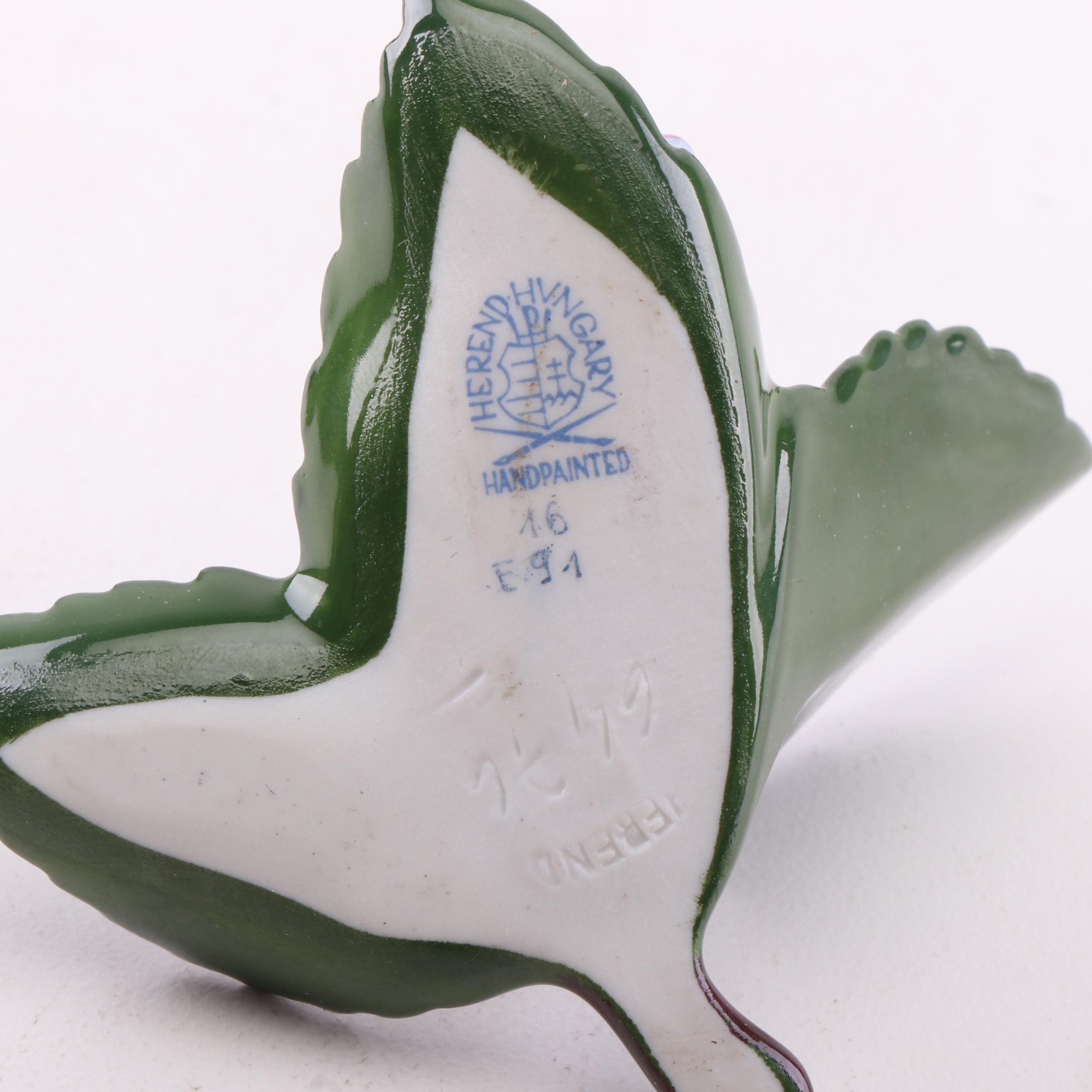 Herend Hungary Hand-Painted Porcelain Placecard Holders