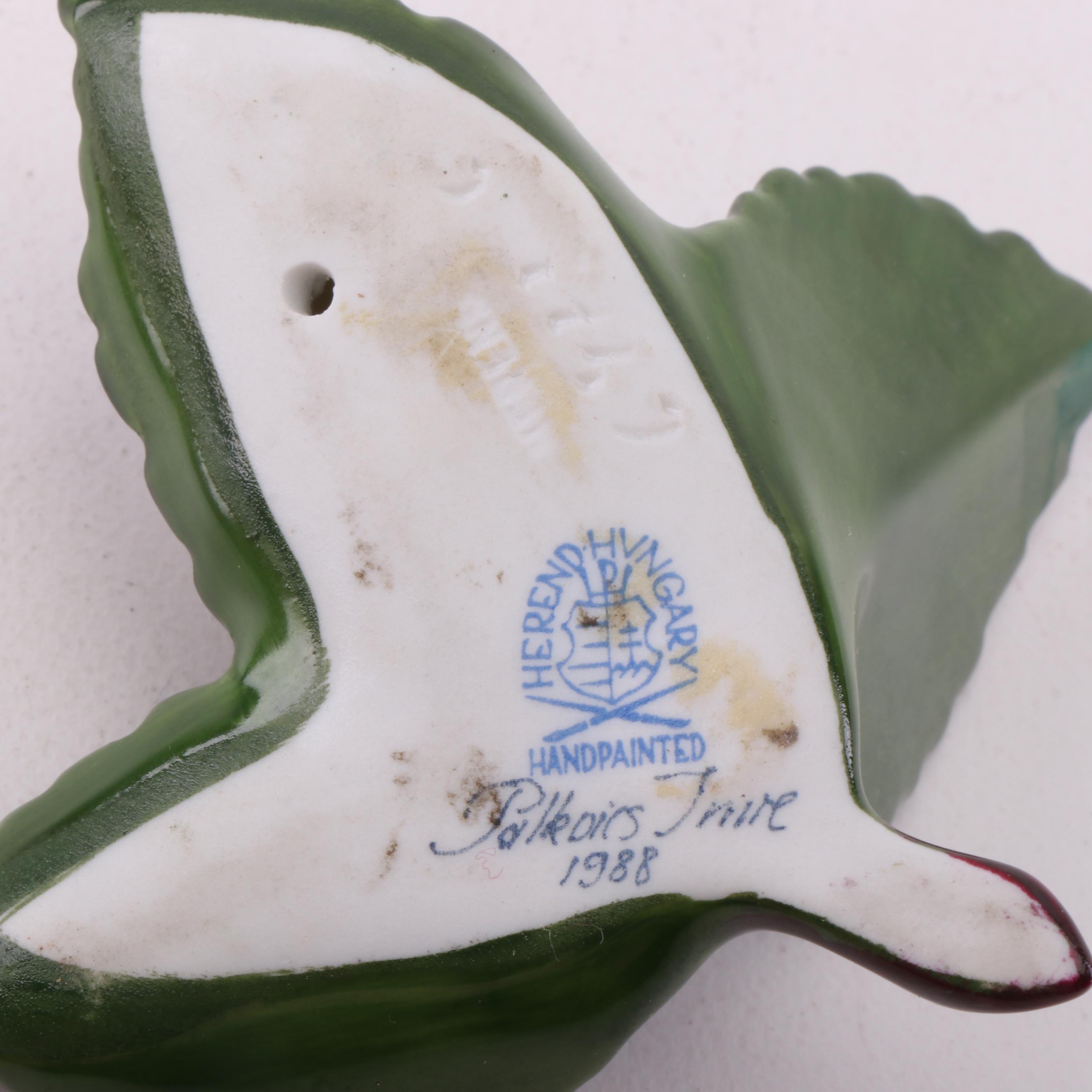 Herend Hungary Hand-Painted Porcelain Placecard Holders