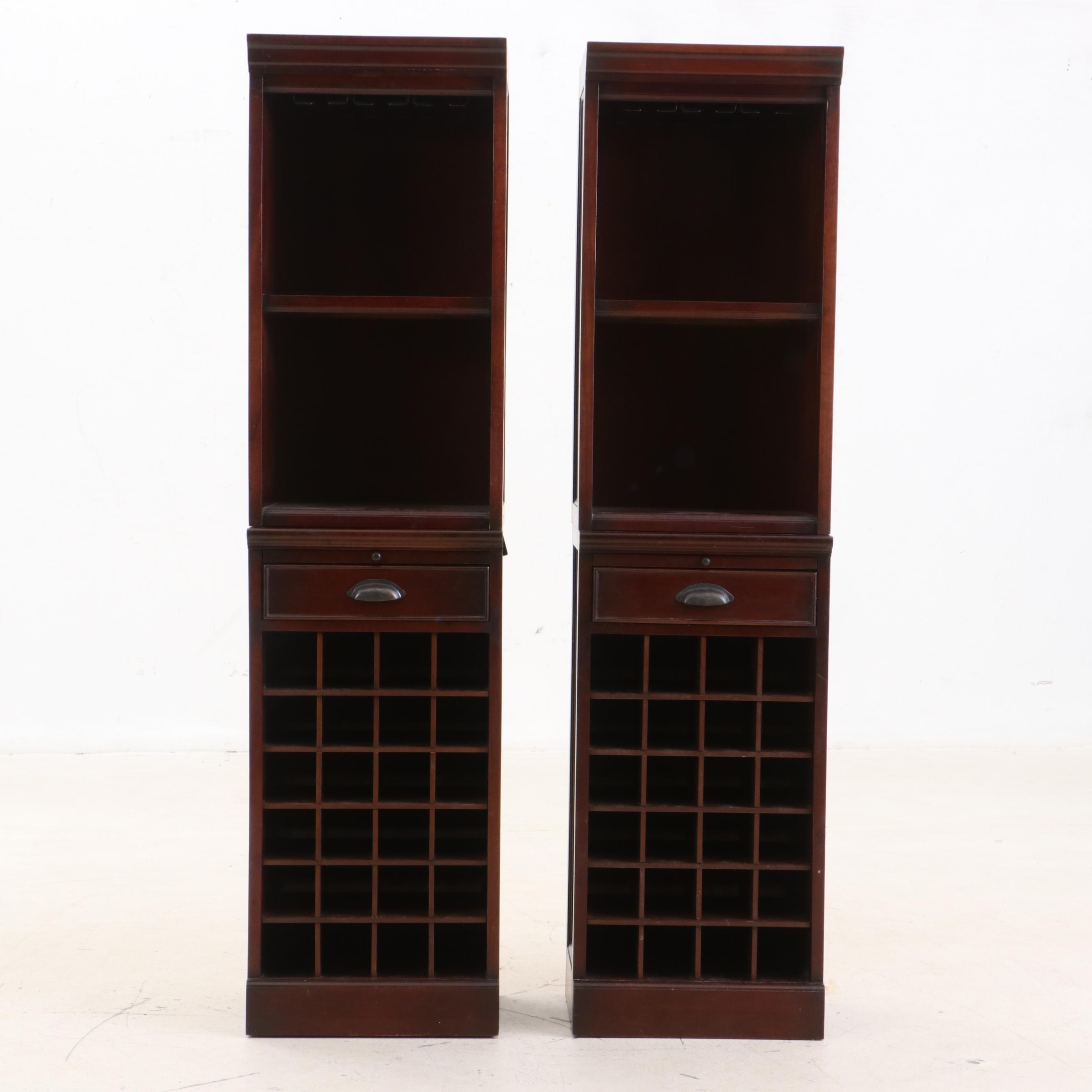 Pottery Barn Cherry Finish Wine Bottle Storage Cabinet, Contemporary