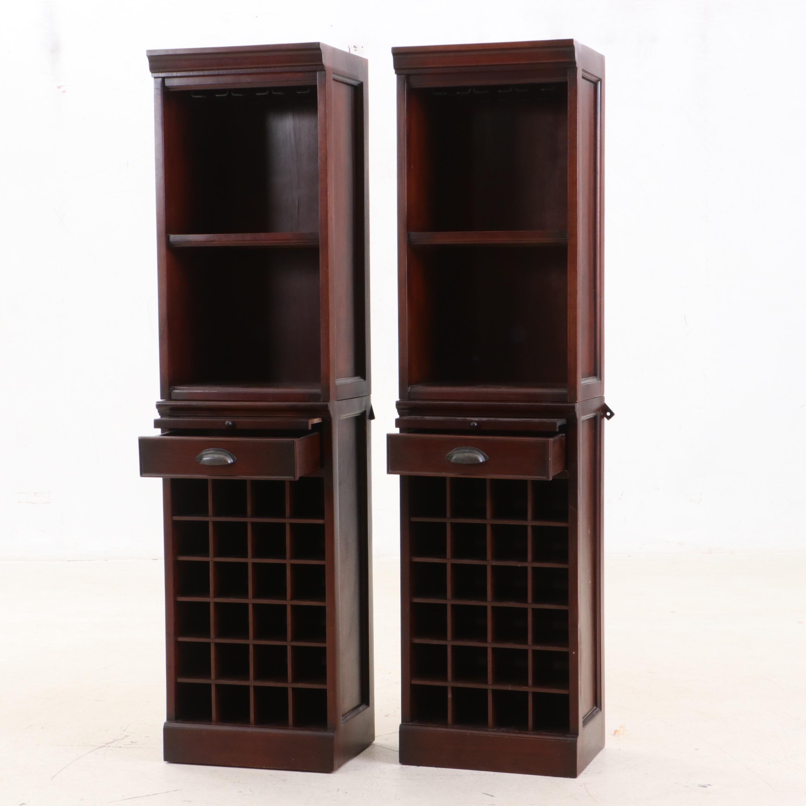 Pottery Barn Cherry Finish Wine Bottle Storage Cabinet, Contemporary