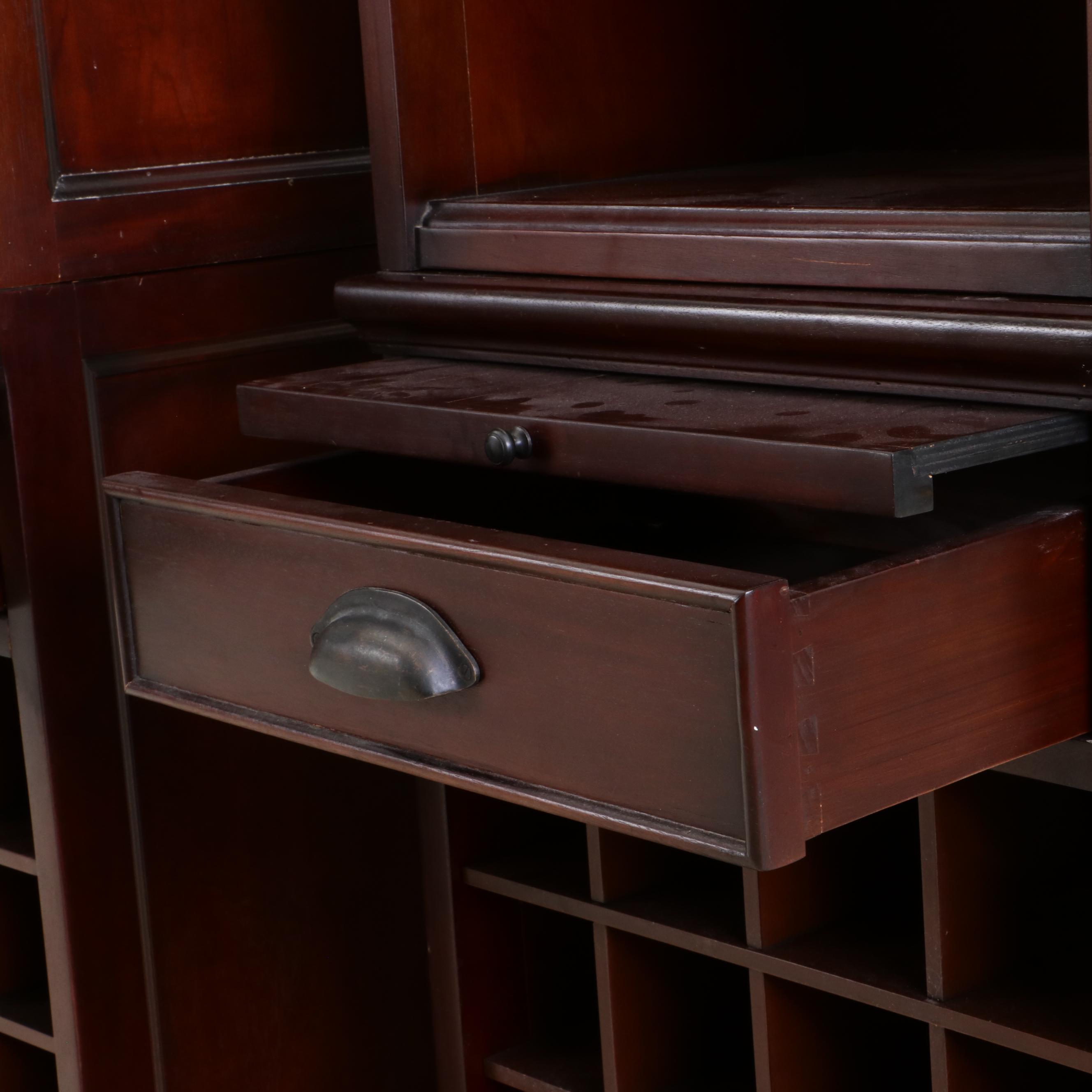 Pottery Barn Cherry Finish Wine Bottle Storage Cabinet, Contemporary