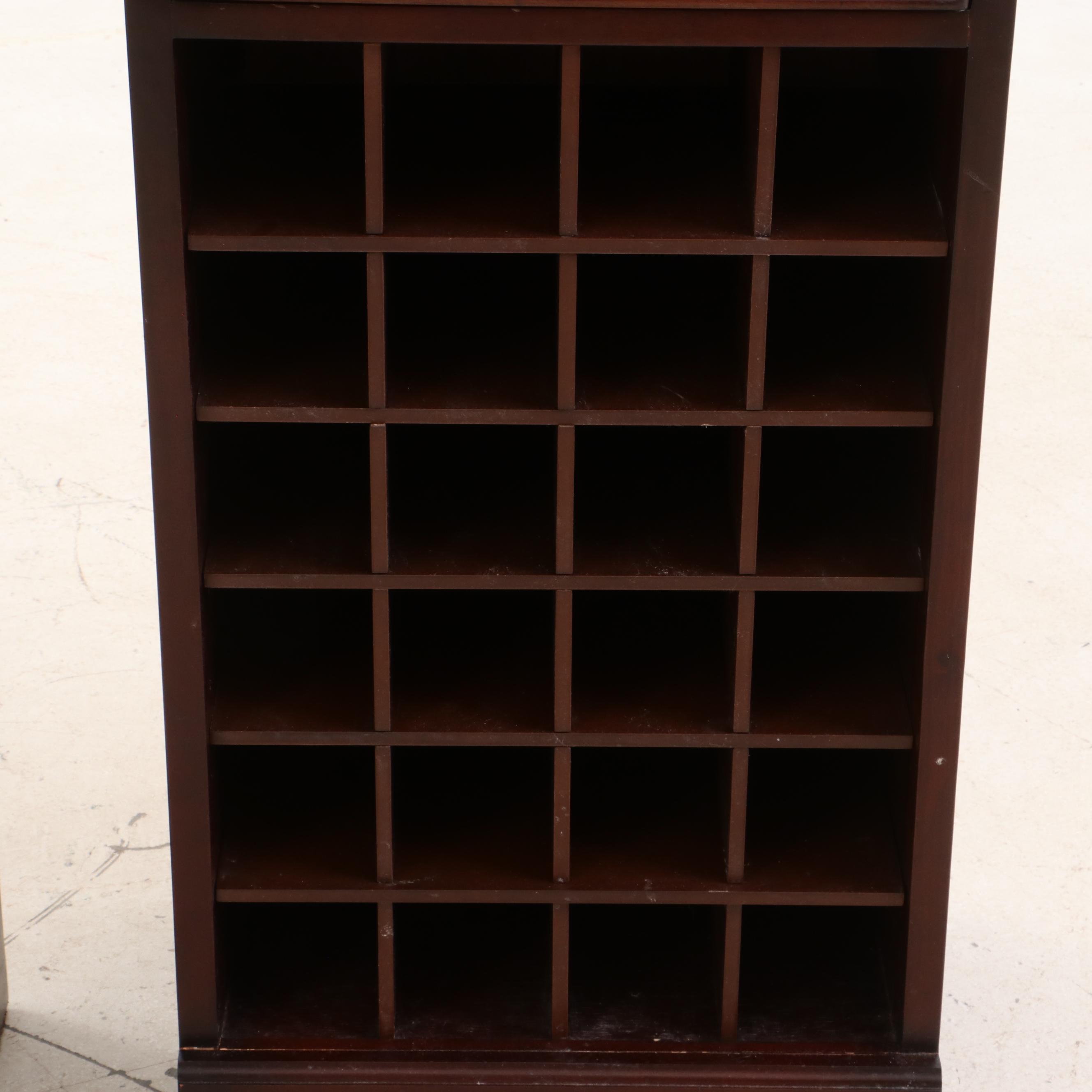 Pottery Barn Cherry Finish Wine Bottle Storage Cabinet, Contemporary