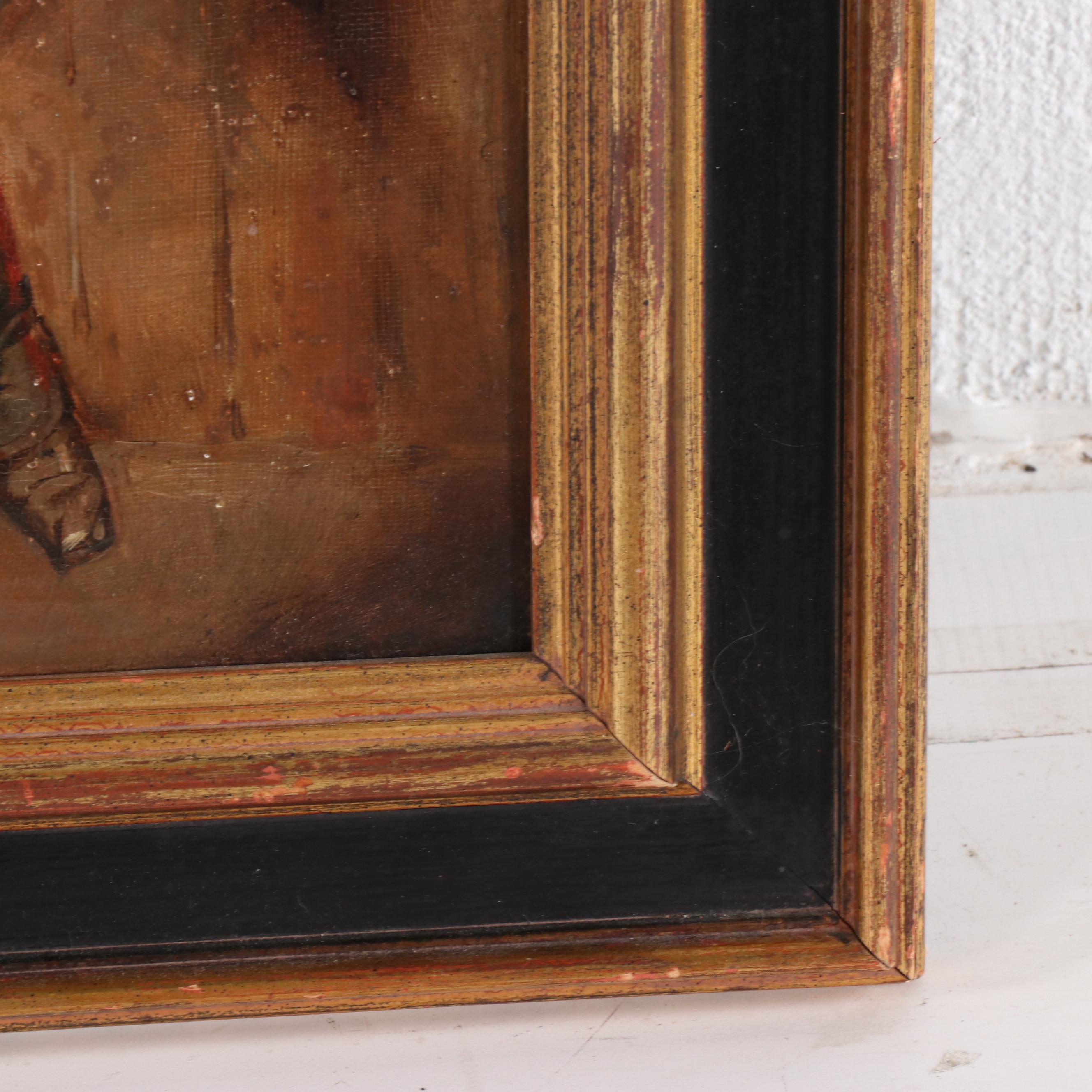French Military Officer Portrait Oil Painting