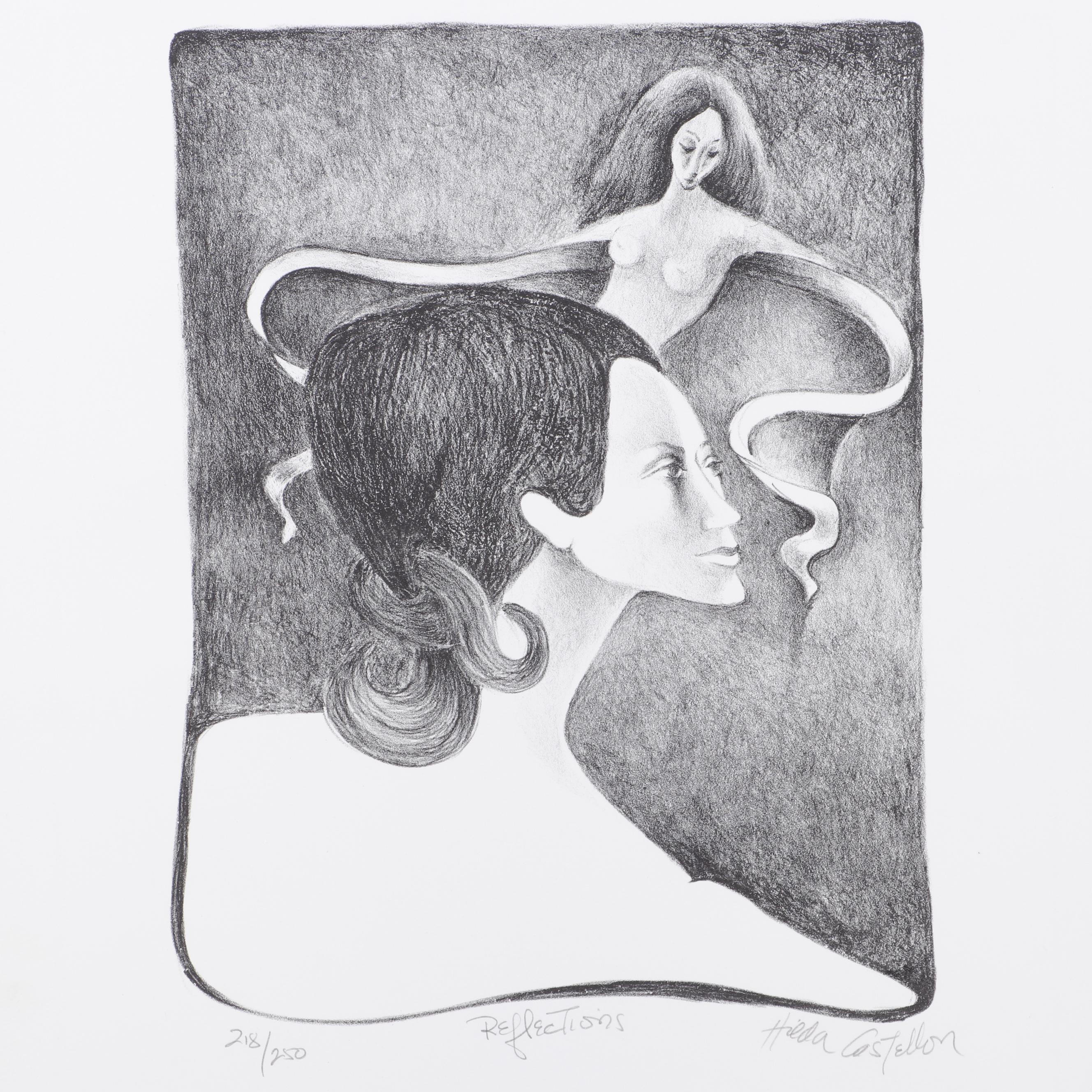 Hilda Castellon Lithograph "Reflections"