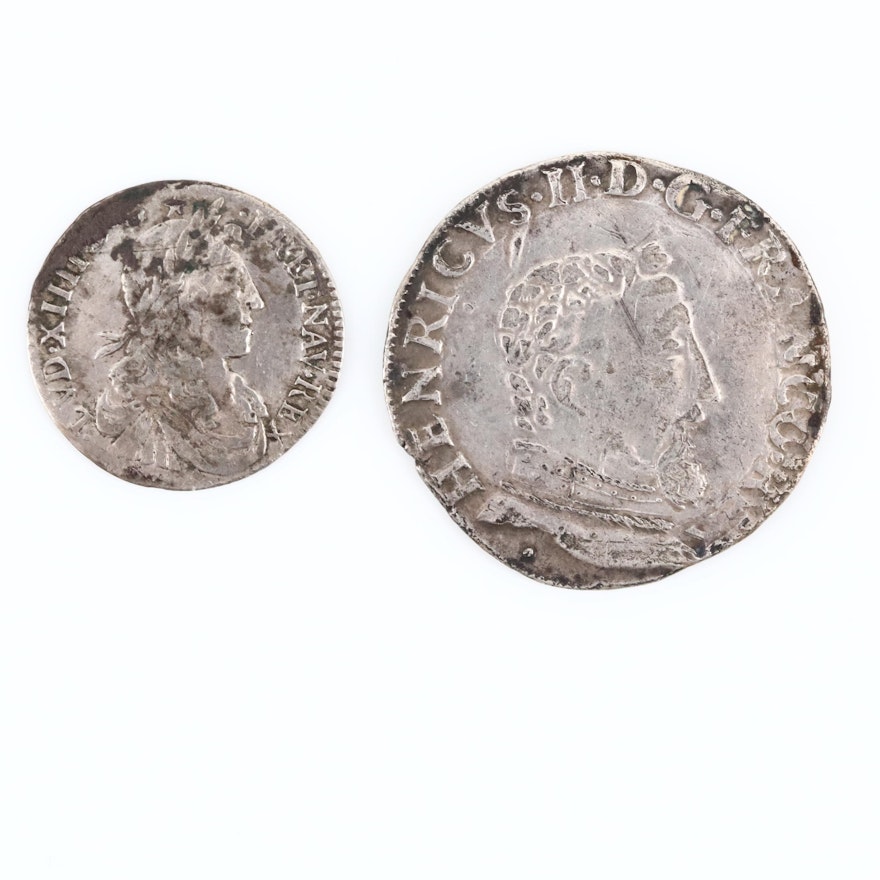 Two French Silver Coins from the 1500s and 1600s