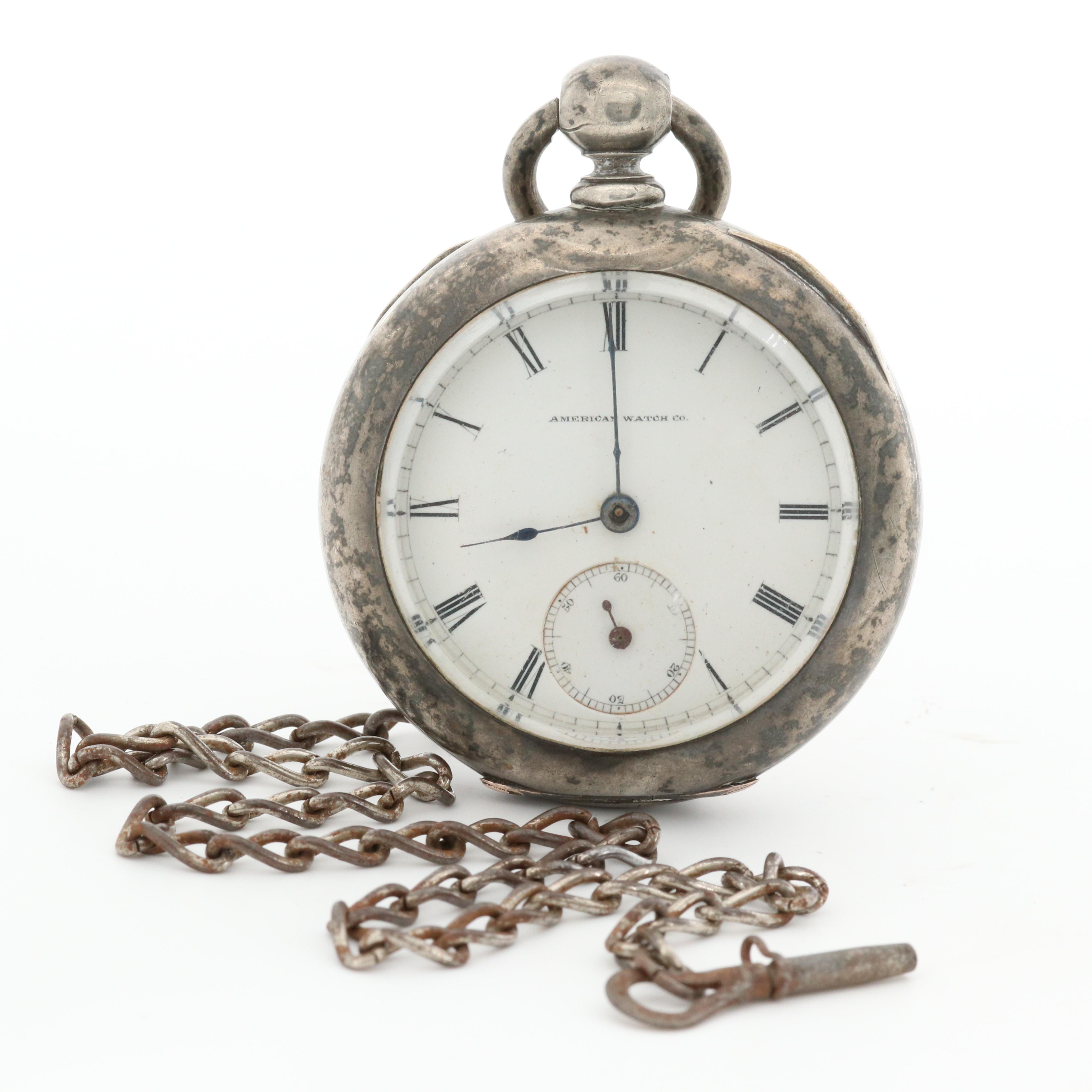 Pair of American Watch Co. (Waltham) Coin Silver Key Wind Pocket Watches