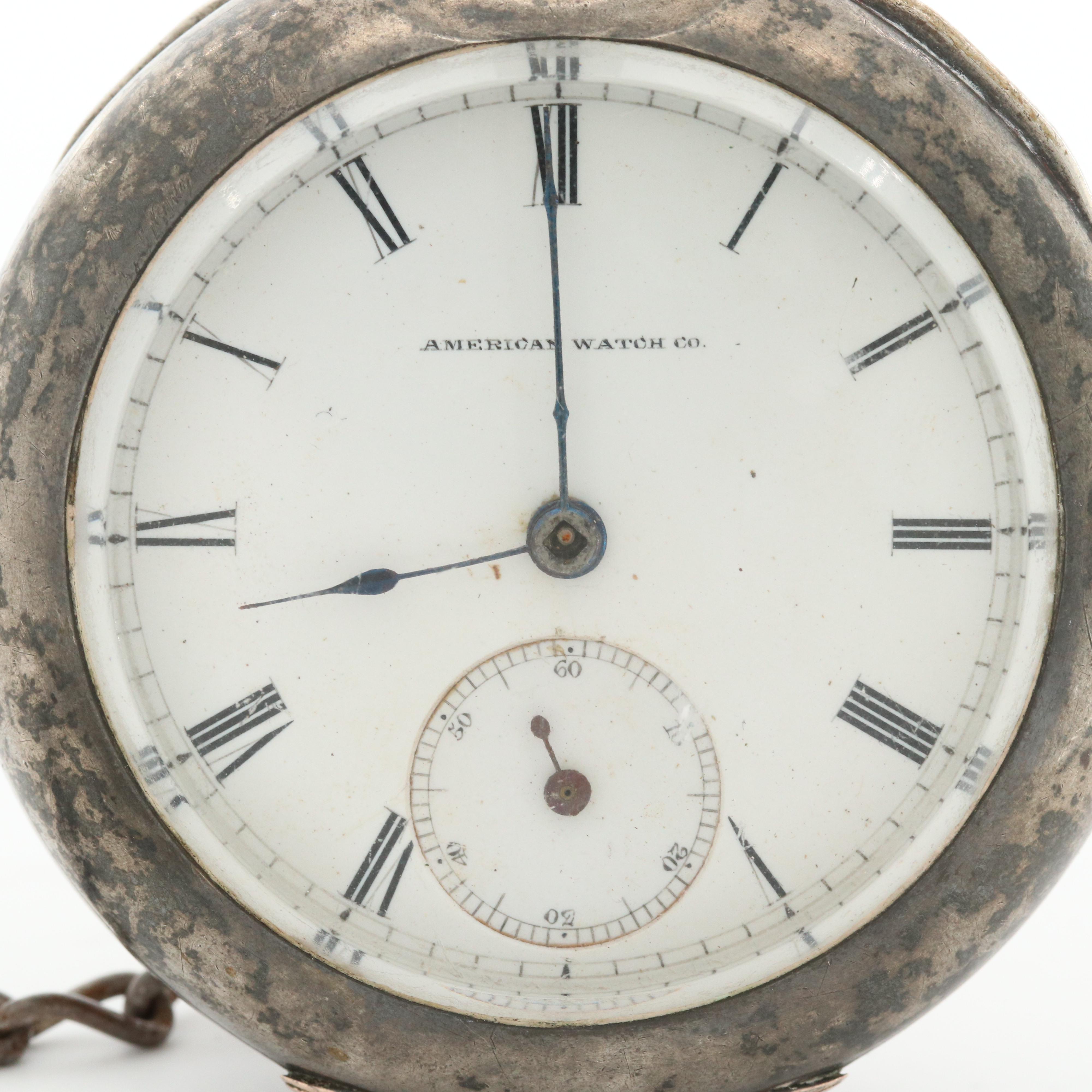 Pair of American Watch Co. (Waltham) Coin Silver Key Wind Pocket Watches