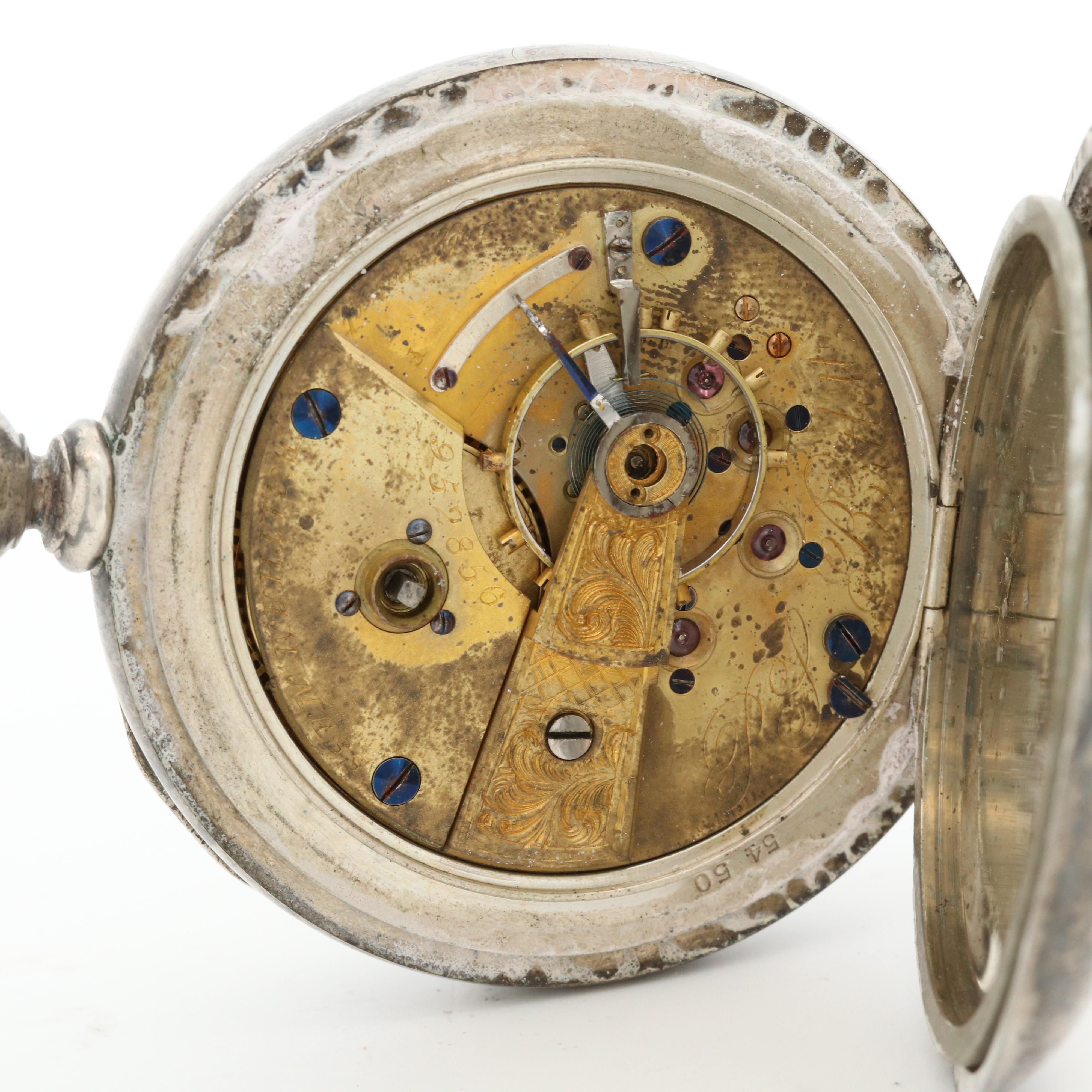 Pair of American Watch Co. (Waltham) Coin Silver Key Wind Pocket Watches