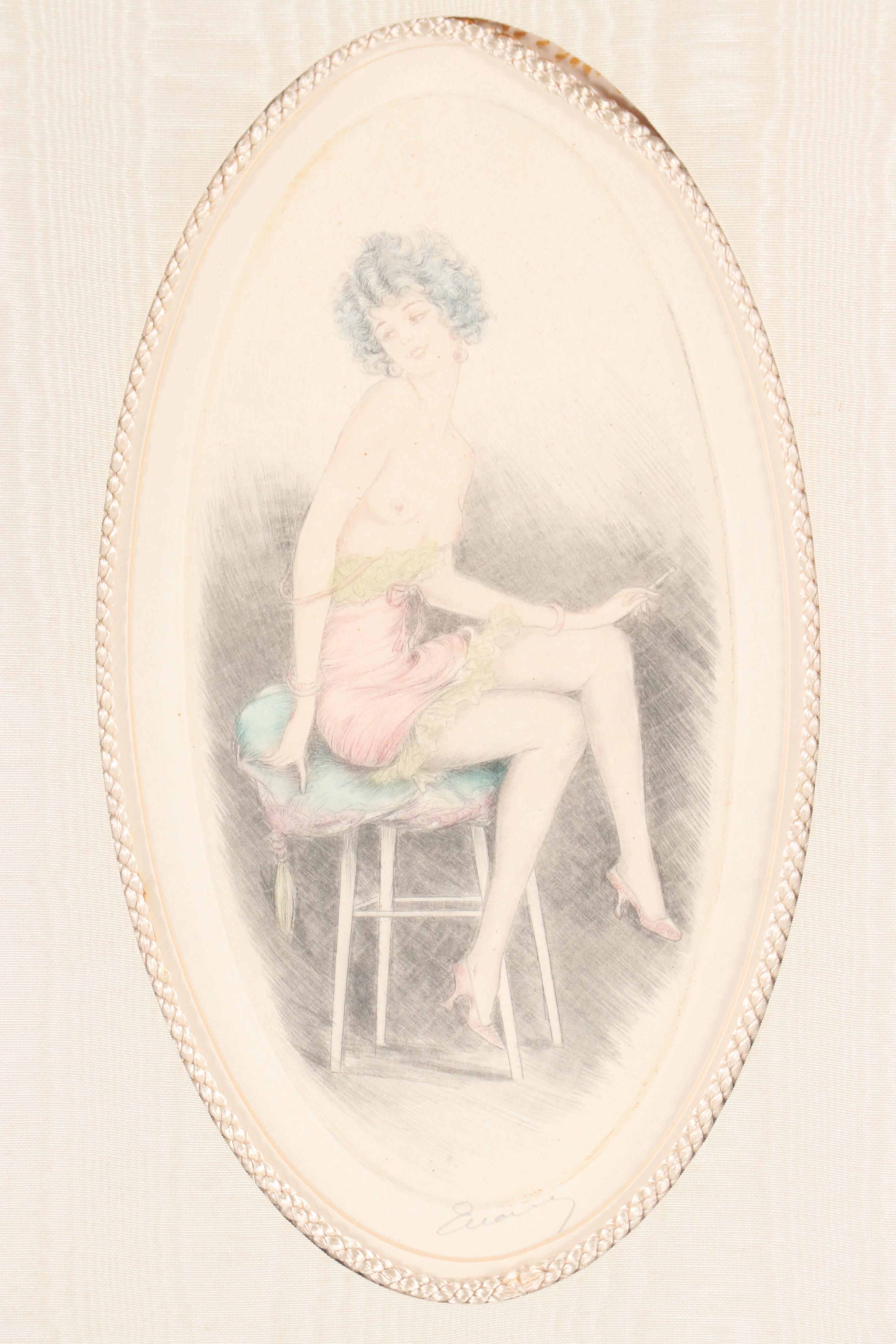 Hand-Colored Boudoir Etchings