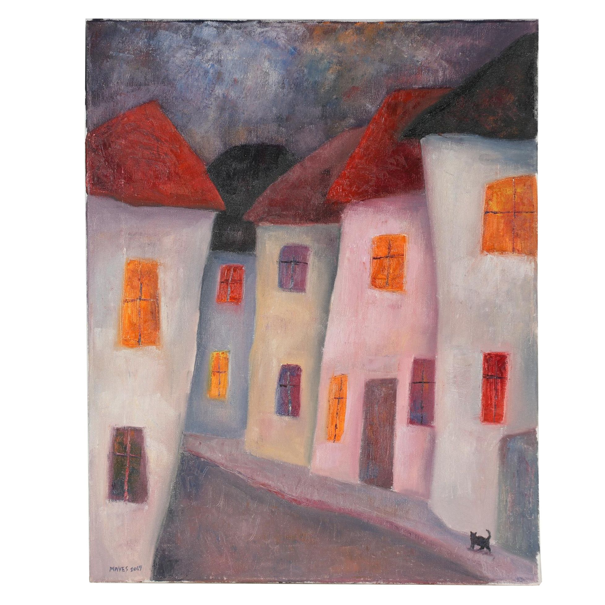 Jeremy Mayes Oil Painting "Warm Window Lights"