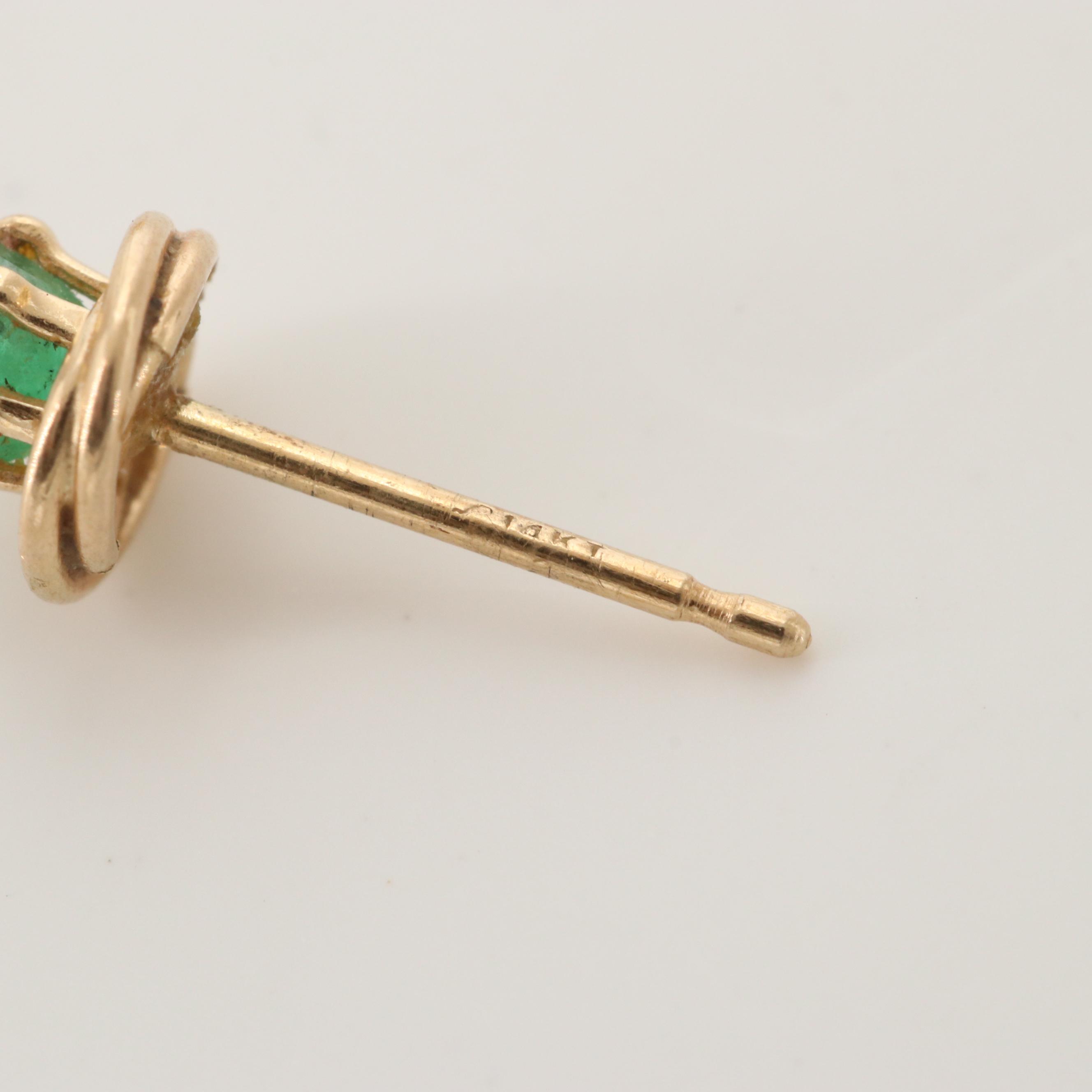 14K Yellow Gold Stud Earrings