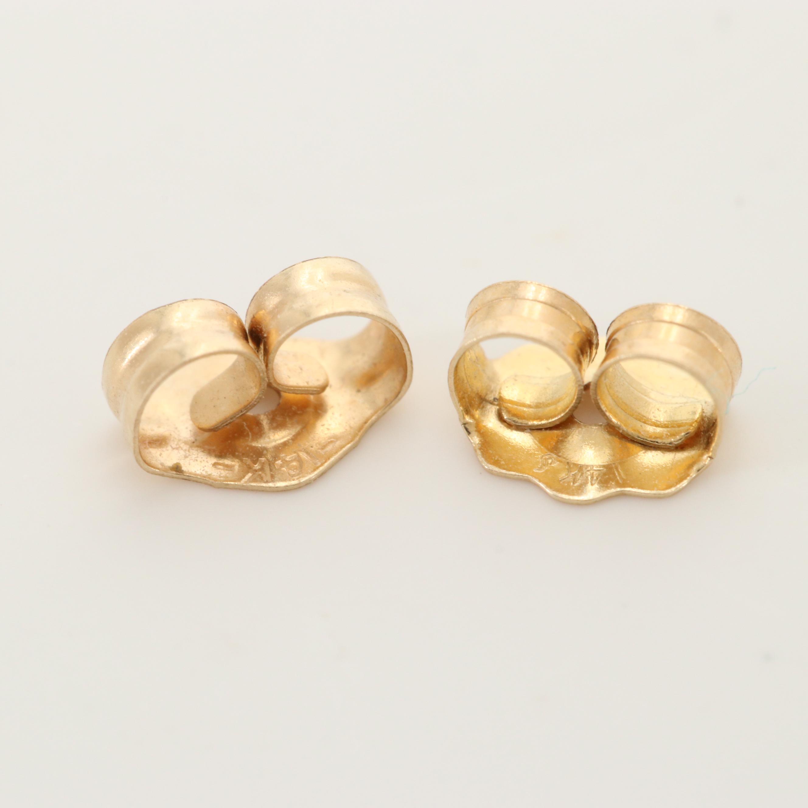 14K Yellow Gold Stud Earrings
