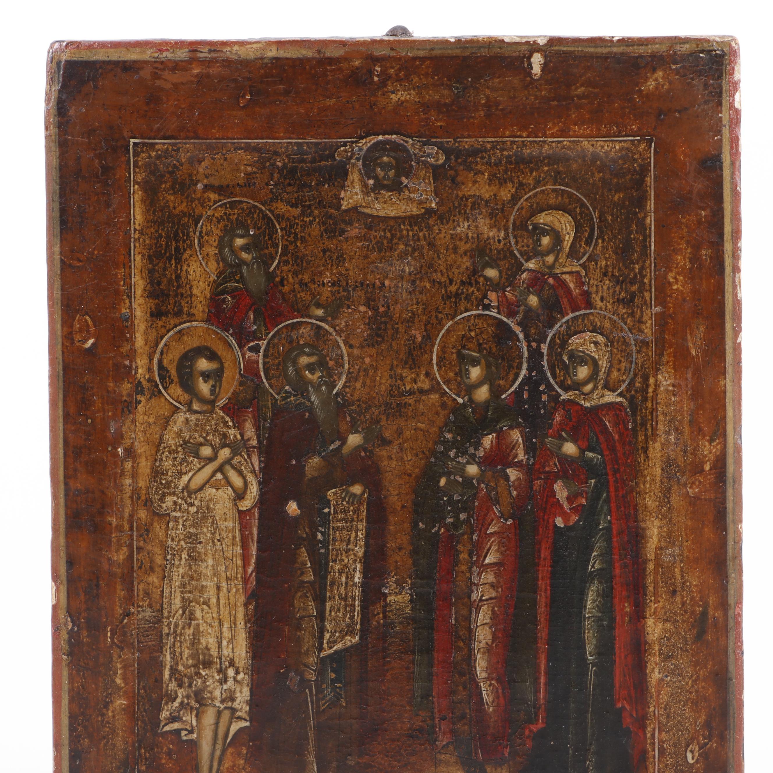 Early 19th Century Russian Orthodox Icon Oil Painting