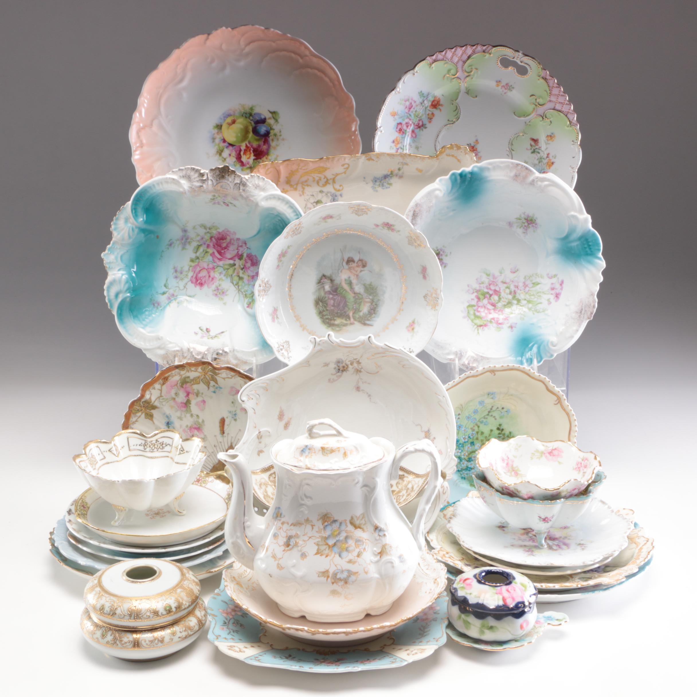 Haviland, Z S & Co., and Other Hand-Painted Porcelain Dinnerware