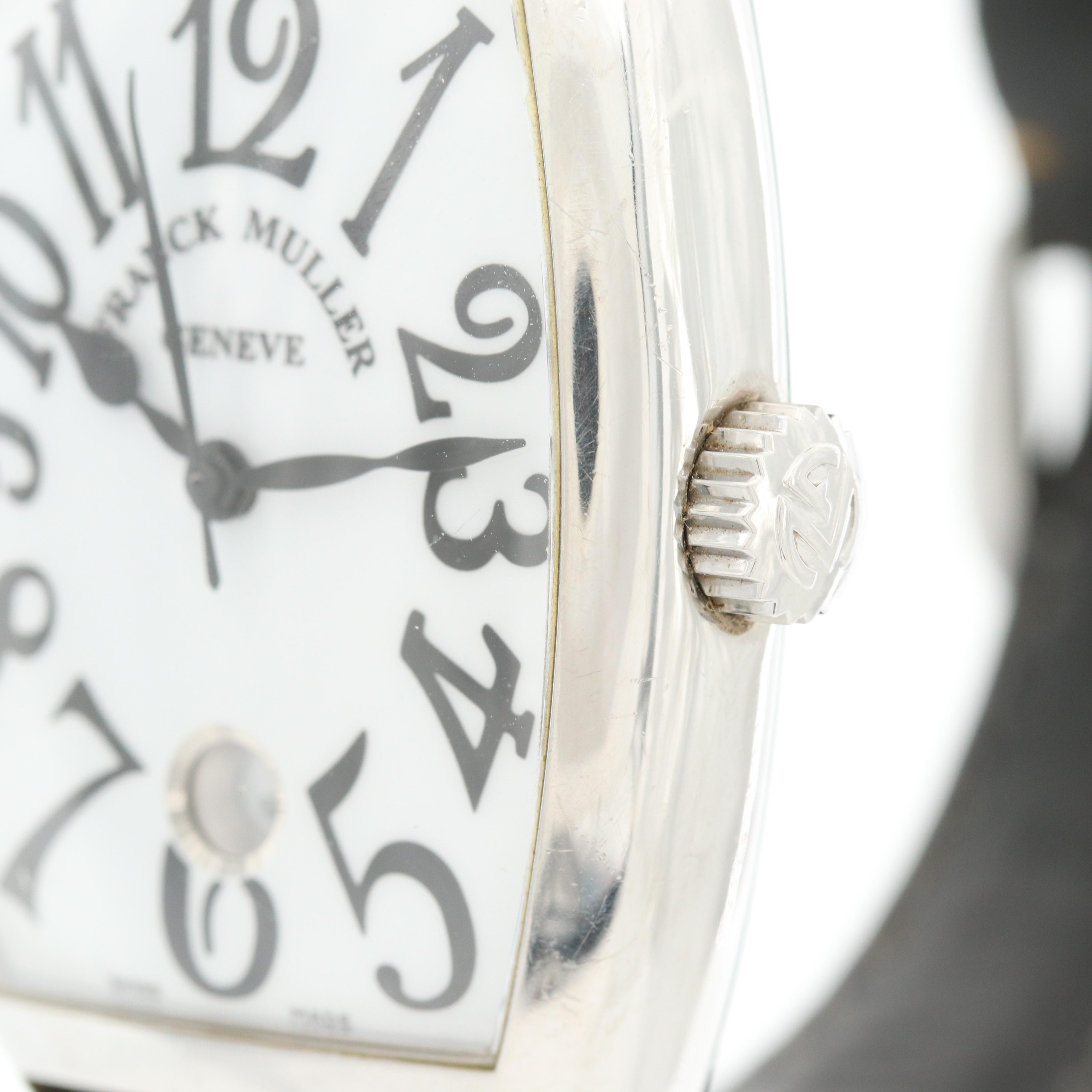 Franck Muller Cintrée Curvex Stainless Steel Automatic Enamel Dial Watch