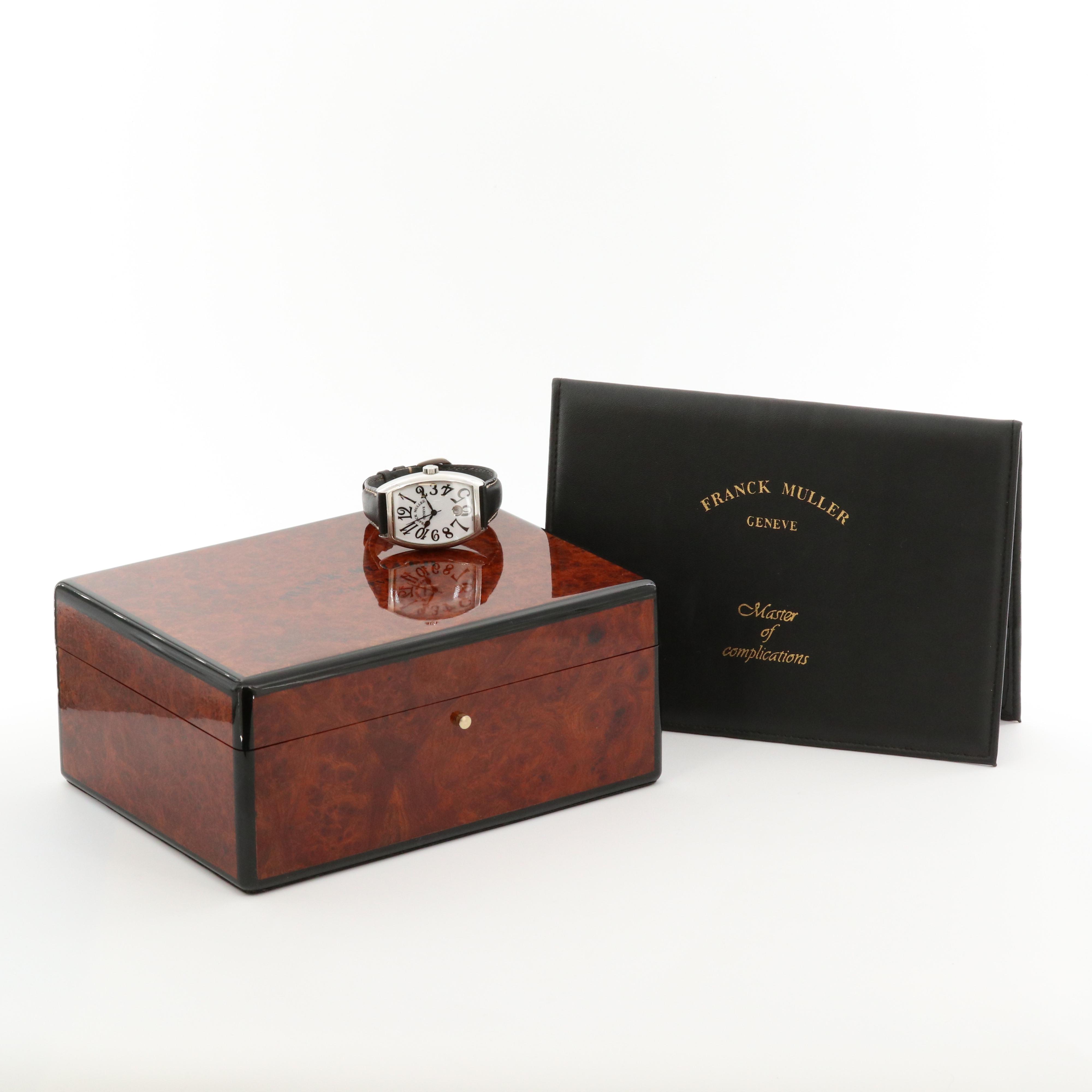 Franck Muller Cintrée Curvex Stainless Steel Automatic Enamel Dial Watch