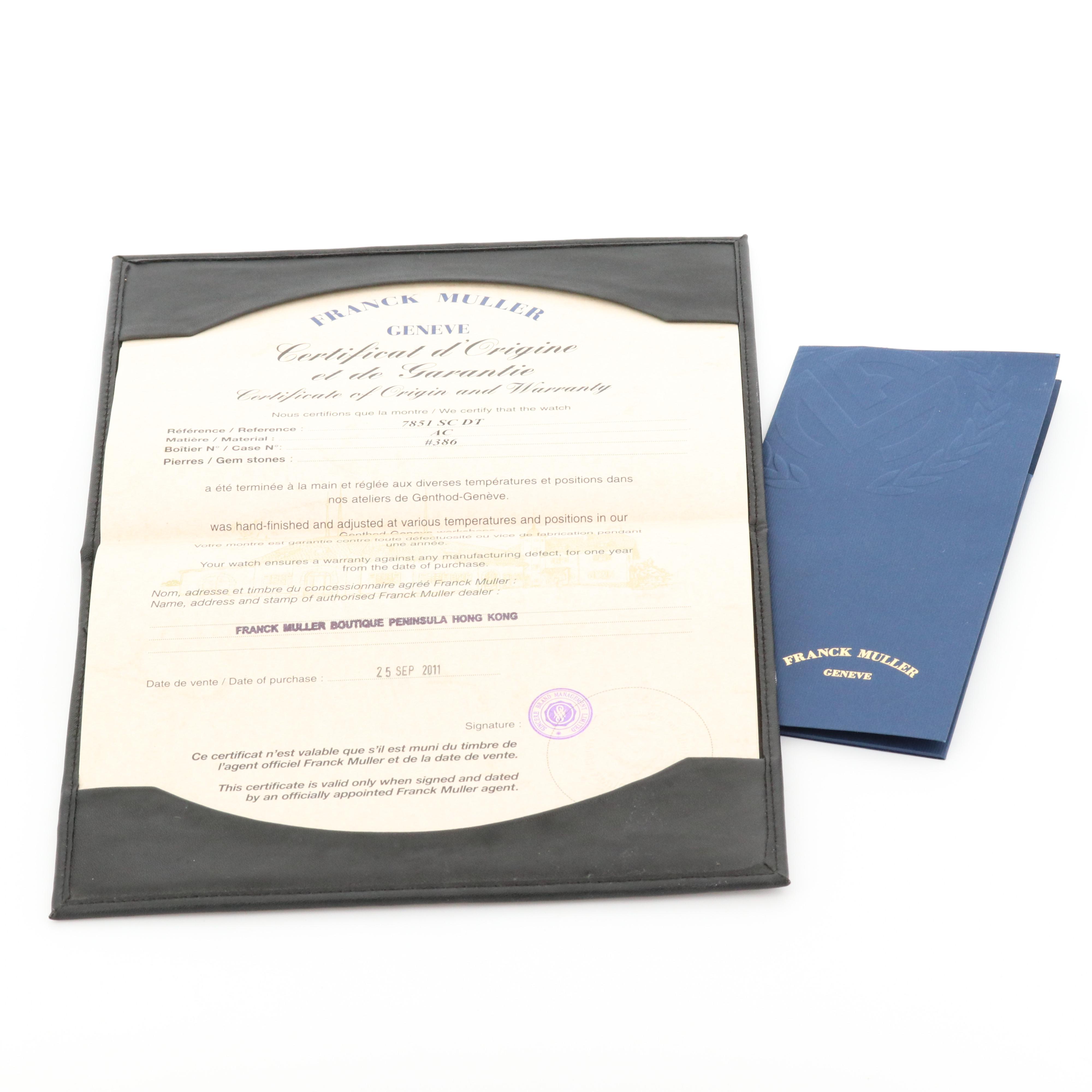 Franck Muller Cintrée Curvex Stainless Steel Automatic Enamel Dial Watch