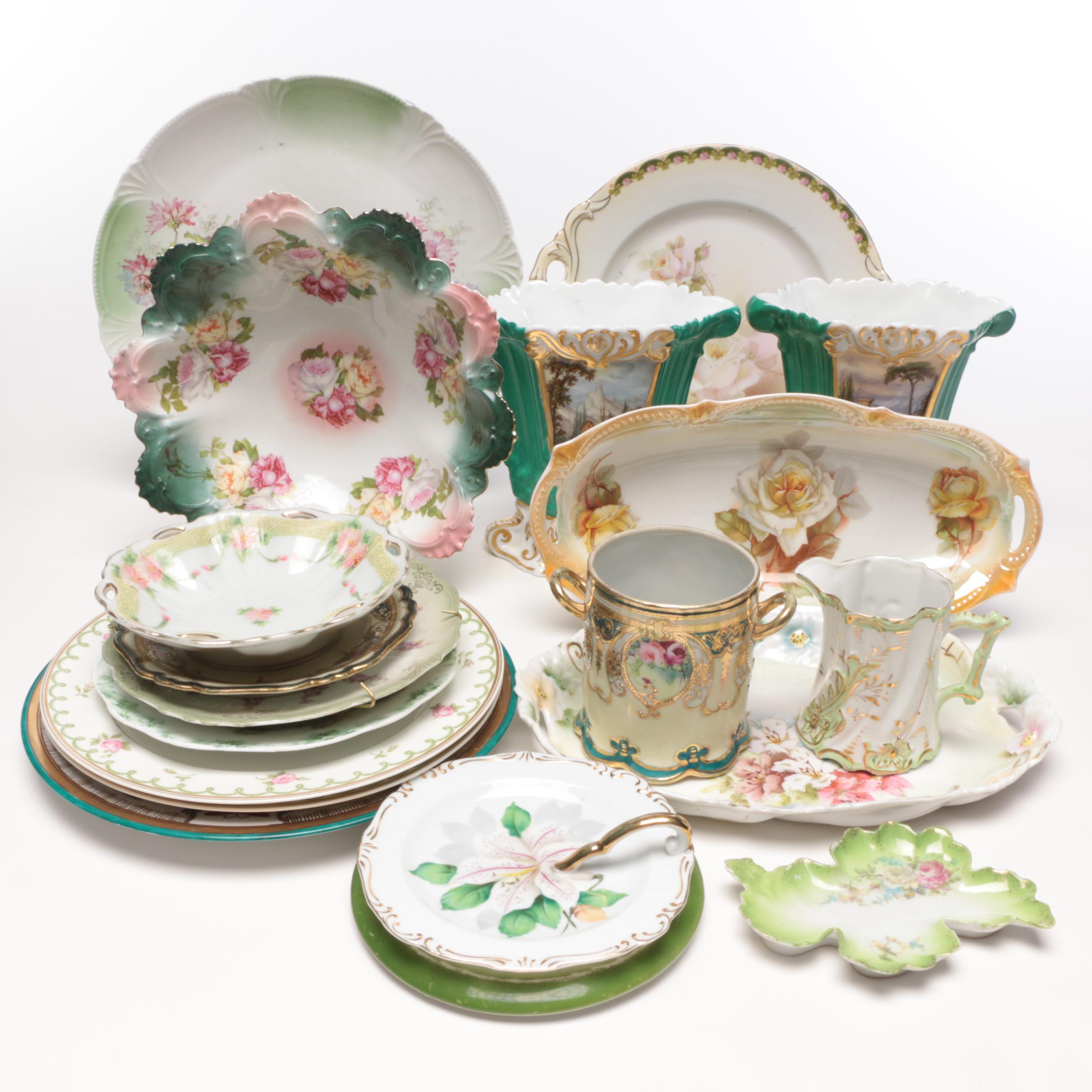 Schwarzburg, Rossetti, and Other Hand-Painted Porcelain Serveware