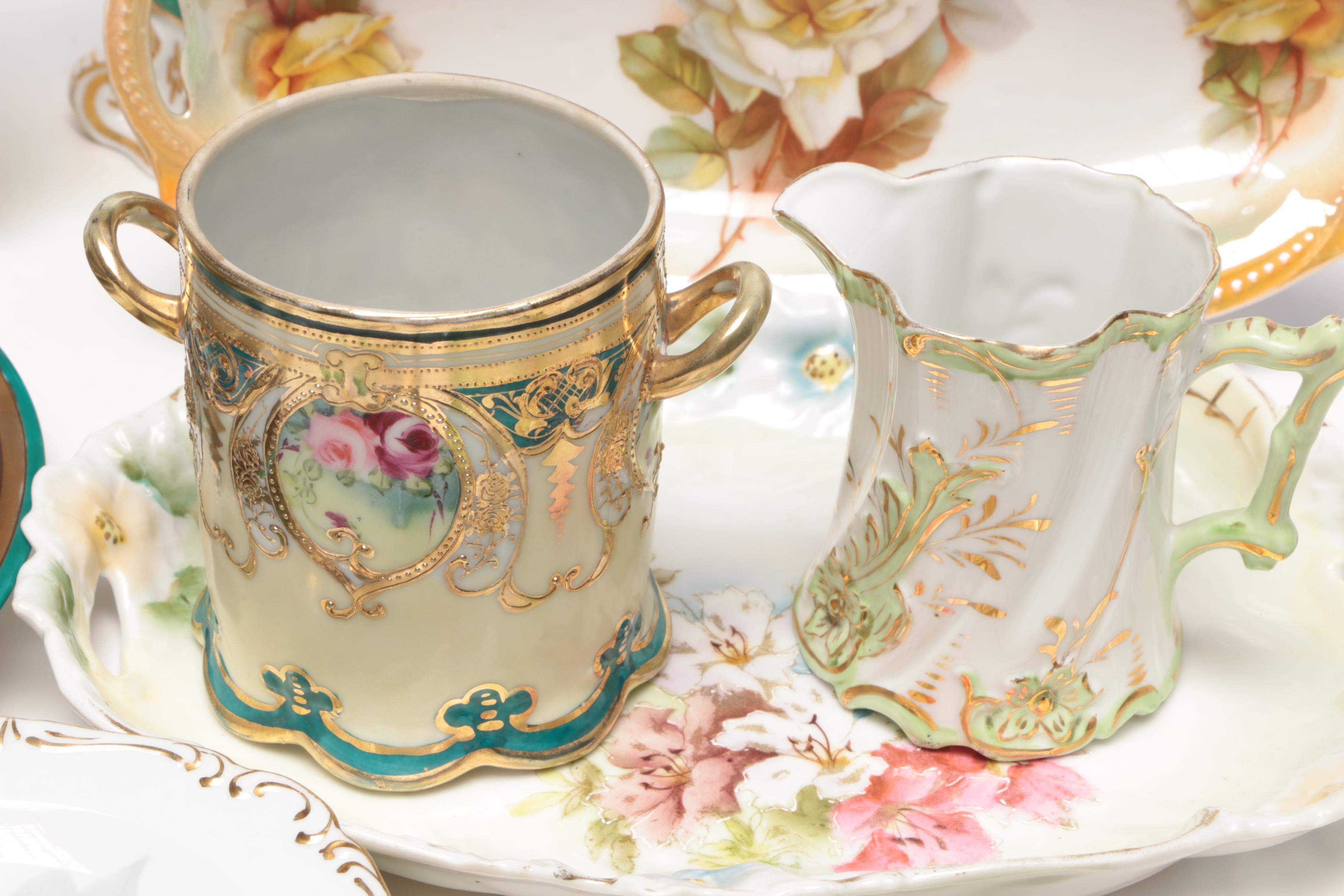 Schwarzburg, Rossetti, and Other Hand-Painted Porcelain Serveware