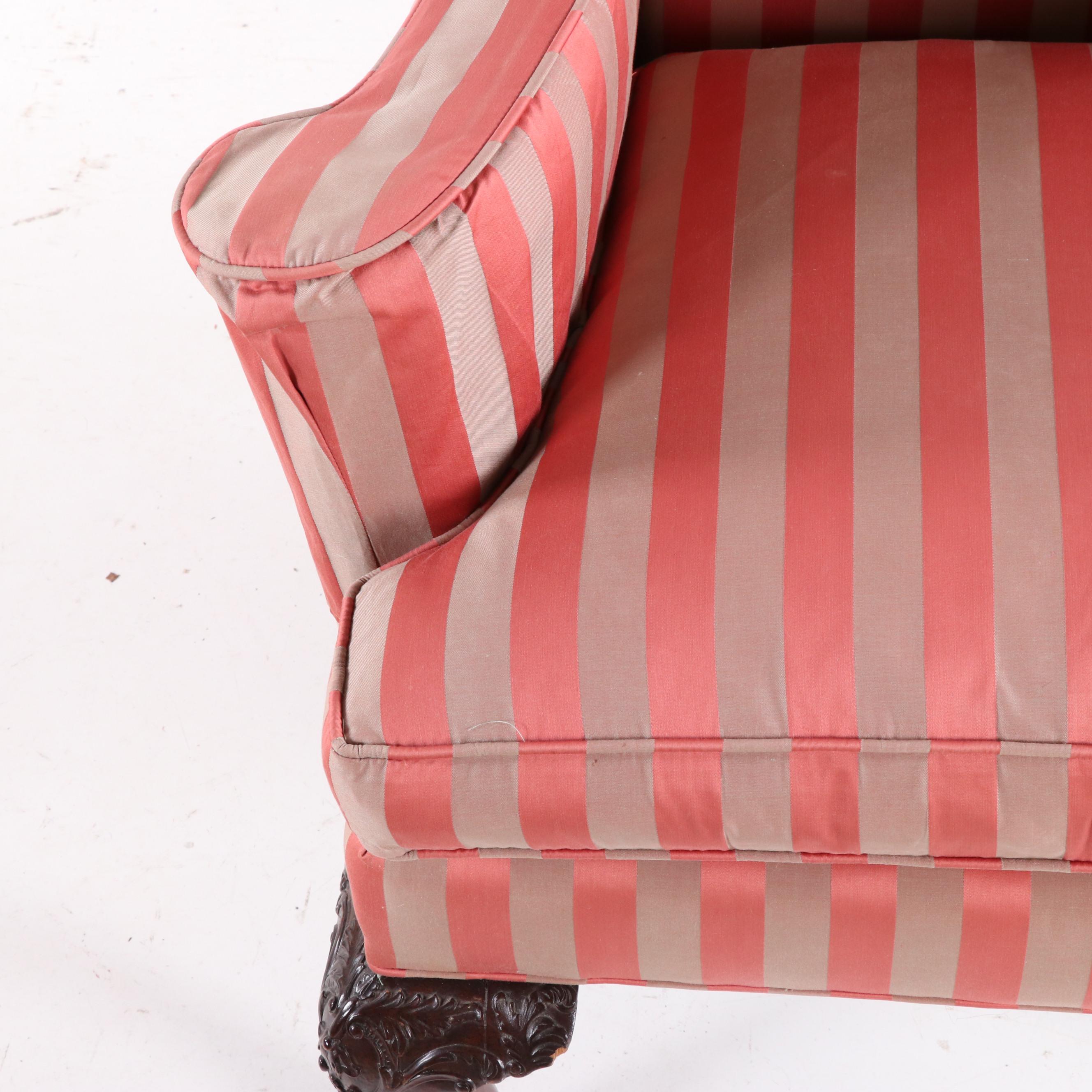 Schoonbeck/Henredon, George III Style Custom-Upholstered Mahogany Wing Chair