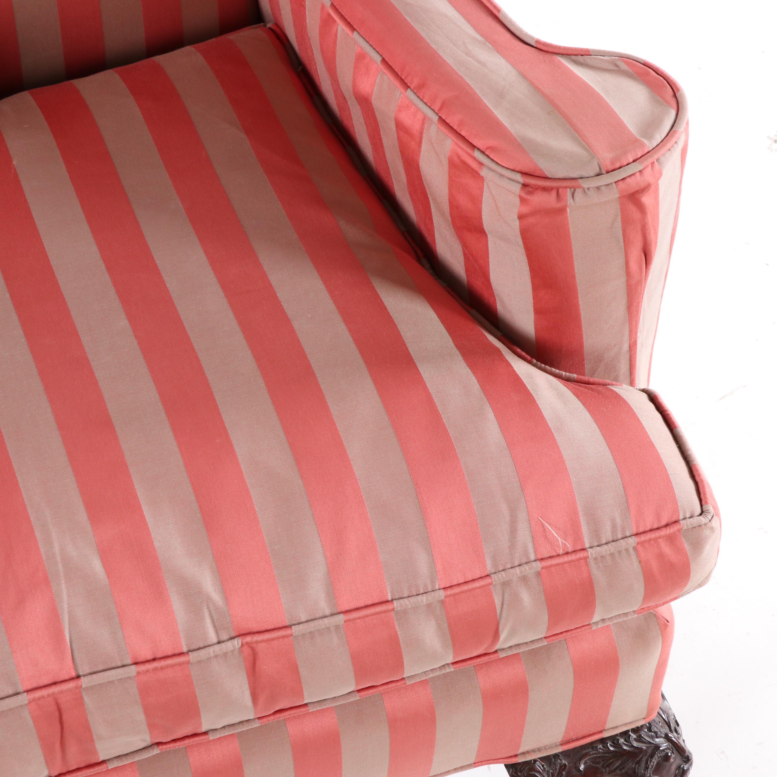 Schoonbeck/Henredon, George III Style Custom-Upholstered Mahogany Wing Chair