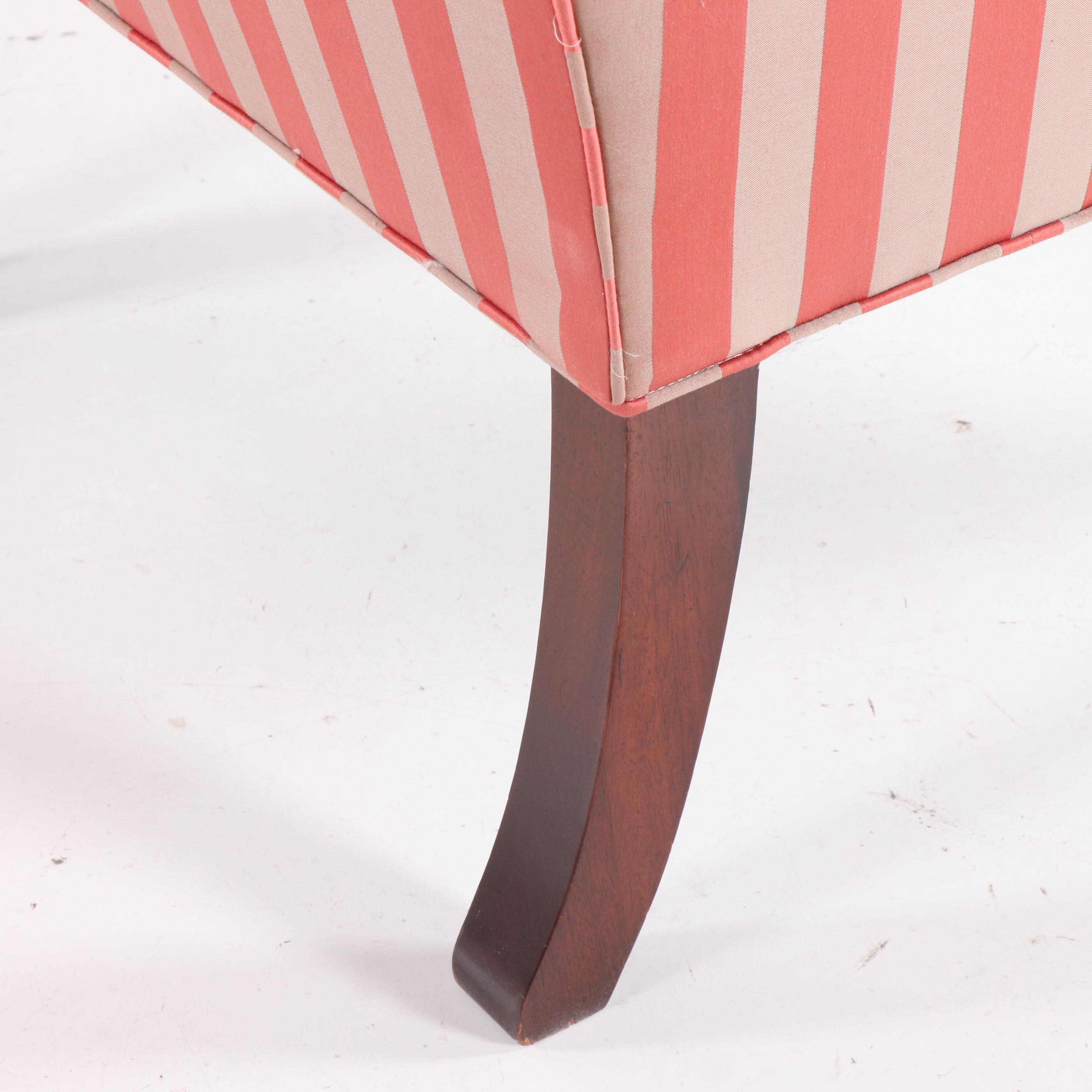 Schoonbeck/Henredon, George III Style Custom-Upholstered Mahogany Wing Chair